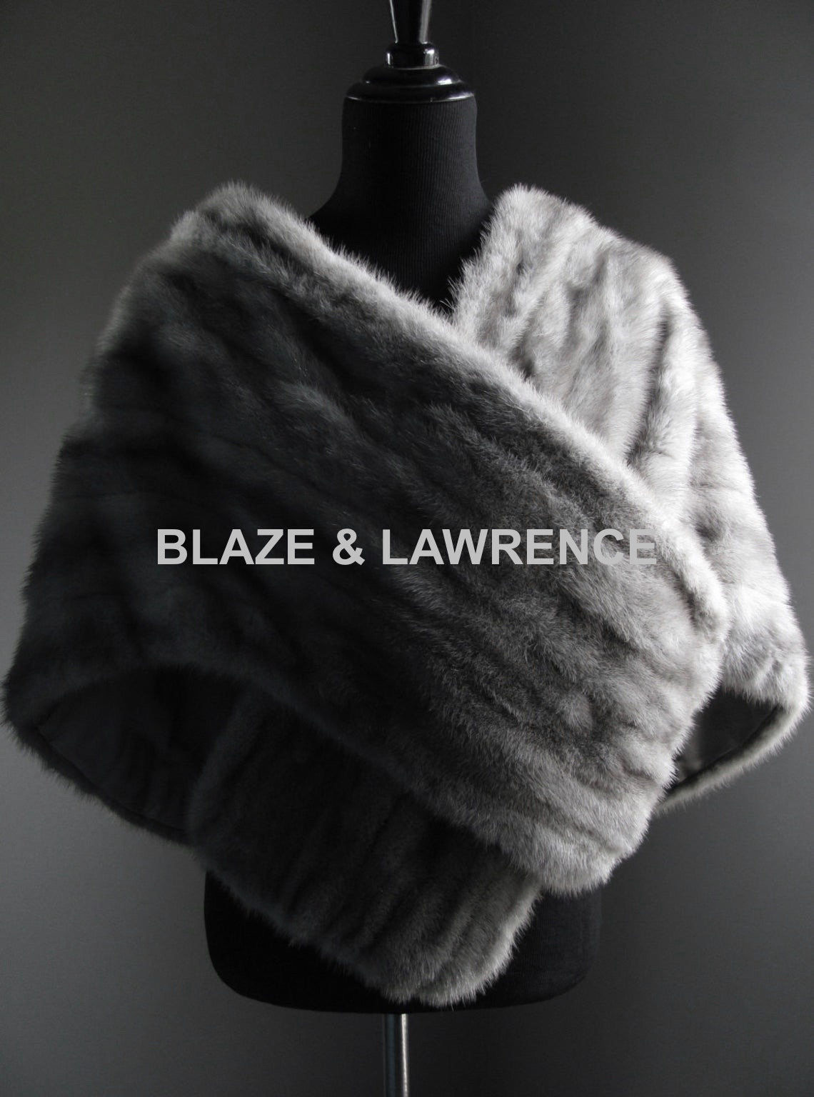 Luxury Genuine Real Silver Mink Fur Wrap | Wedding Grey Mink Fur Stole Cape