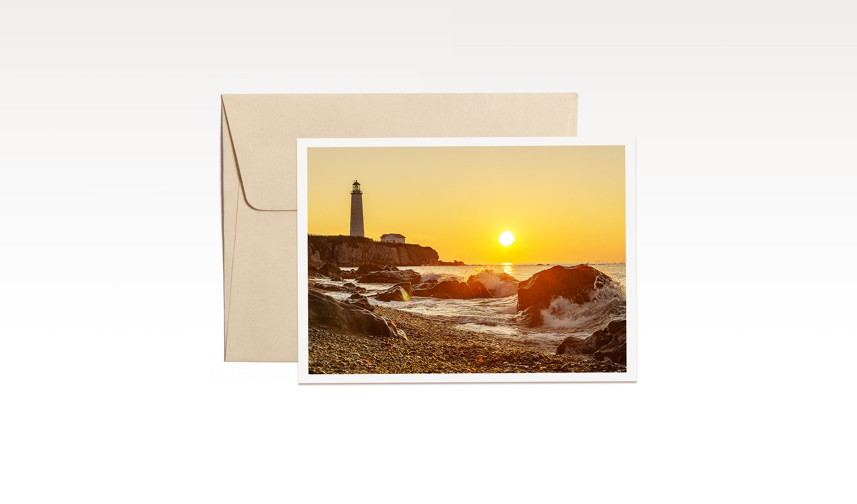 Carte de souhait - Lever du jour au phare