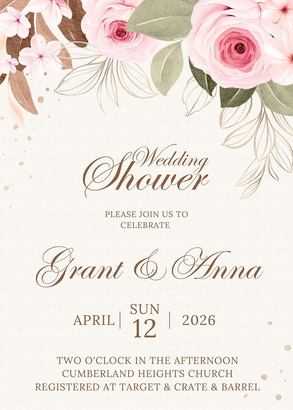 Wedding Shower for Grant Slatten & Anna Walker