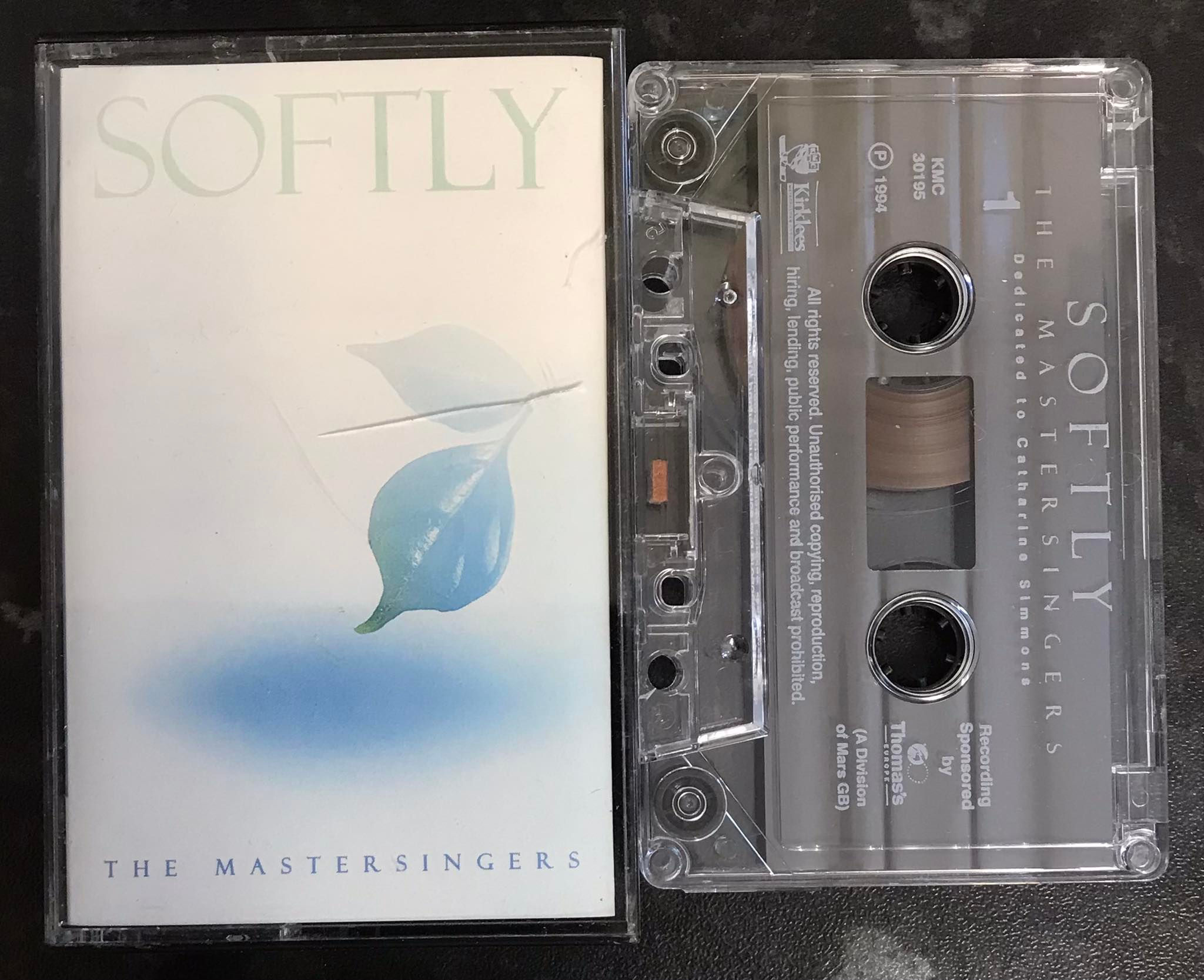 Softly Album, The Mastersingers, Dedicated to Catherin Simmons, KMC 30195, Thomas's Europe, Mars, Vintage Cassette