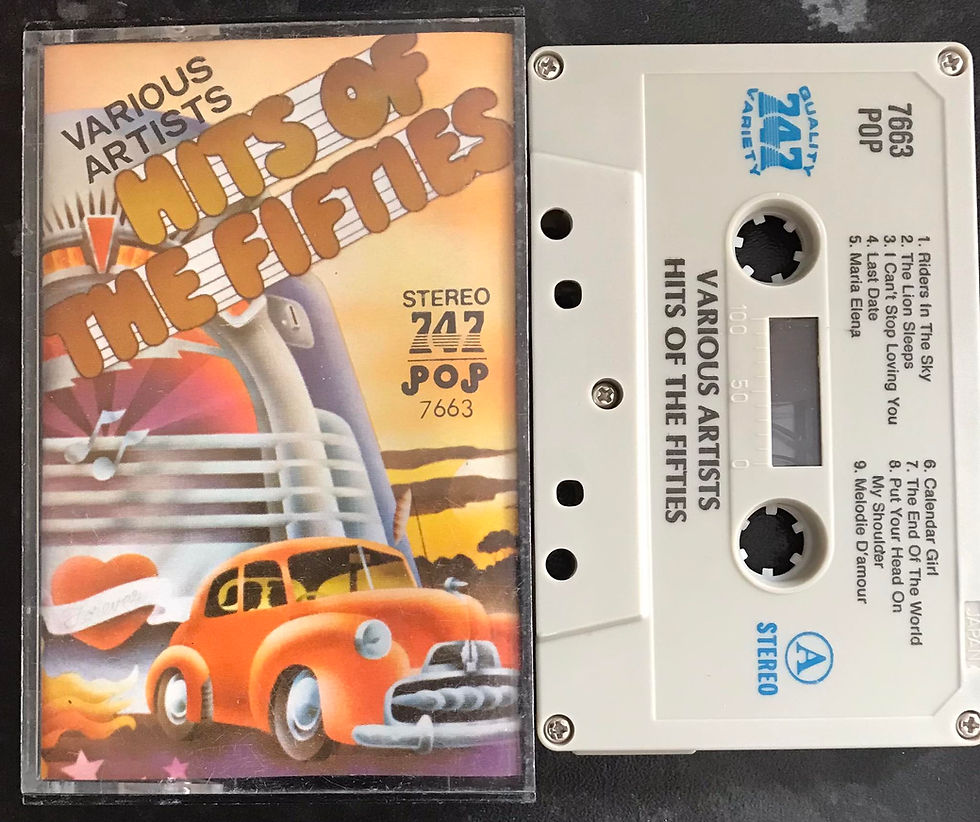 Hits of the Fifties Album, Bootleg 747 label, 7663 POP, Vintage Cassette