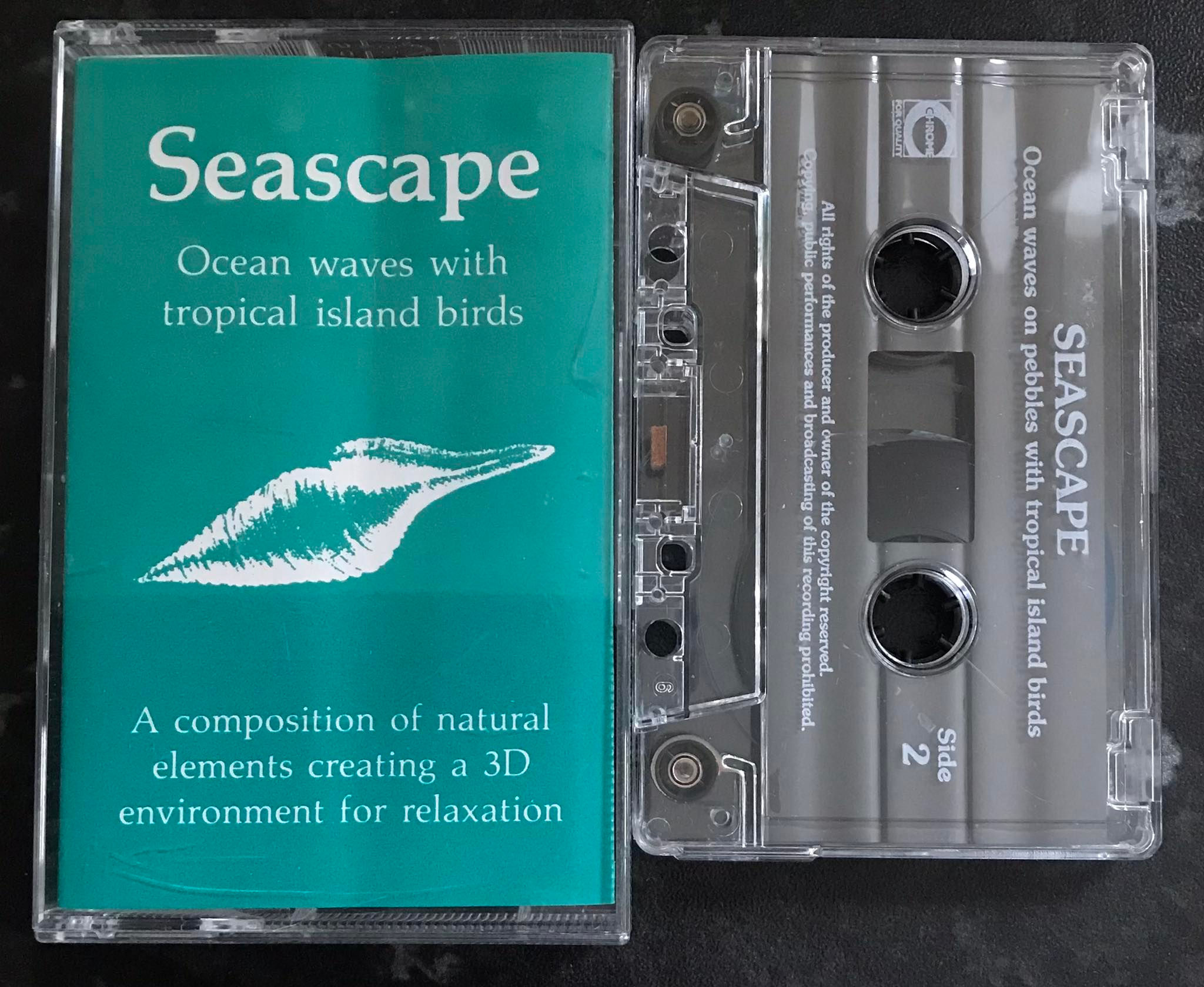 Seascape, Ocean Waves with Tropical Island Birds, Vintage Cassette
