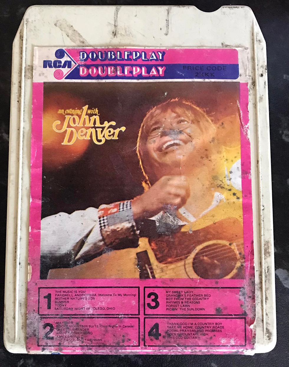 8 Track Stereo, An Evening With John Denver Cartridge, Double Play, RCA dpt8 5014, Vintage 8 Track