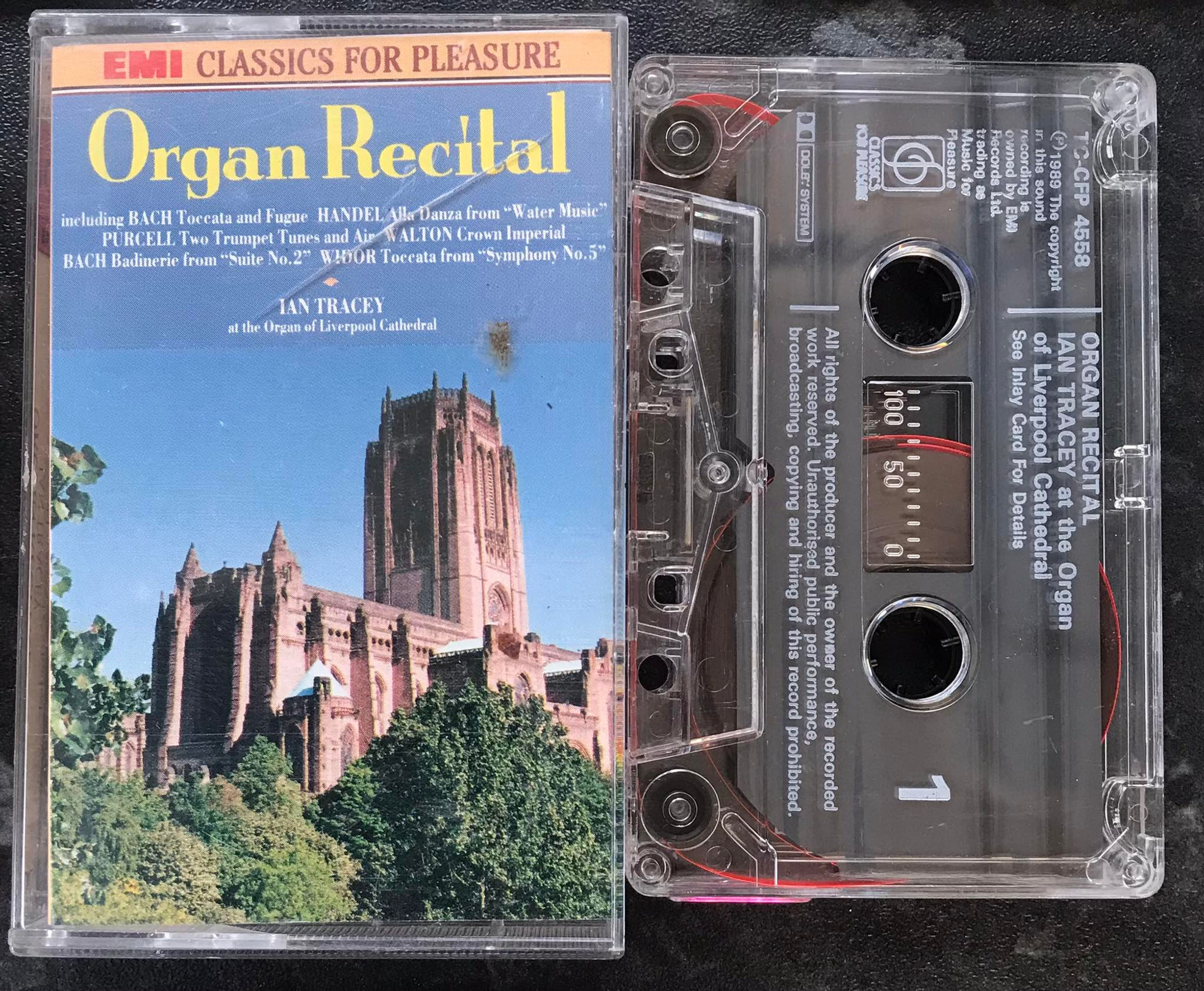 Organ Recital Album, Ian Tracey, Organ of Liverpool Cathedral, tc-cfp 4558, EMI Classics For Pleasure, Vintage Cassette
