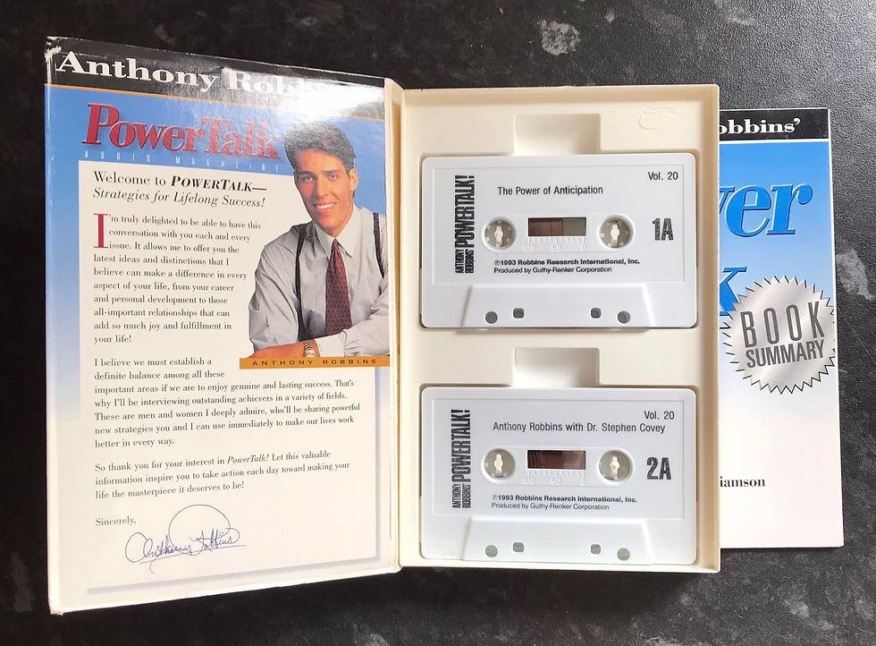 Anthony Robbins, Power Talk, The Power Of Anticipation, Double Cassette Pack, Vol 20, Vintage Cassette, PTCOV023
