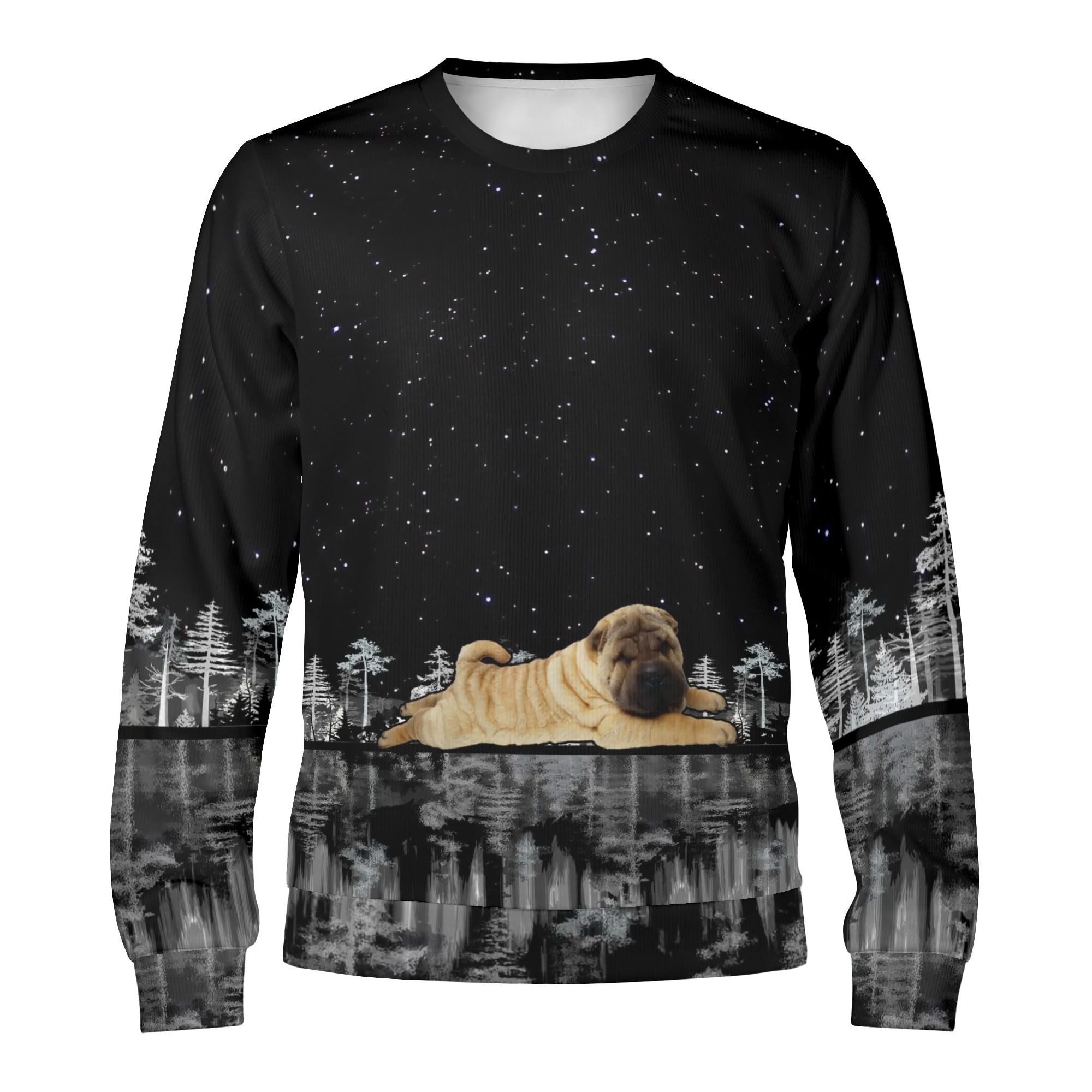 Shar Pei Winter Christmas Pullover, Shar Pei Sweatshirt Unisex