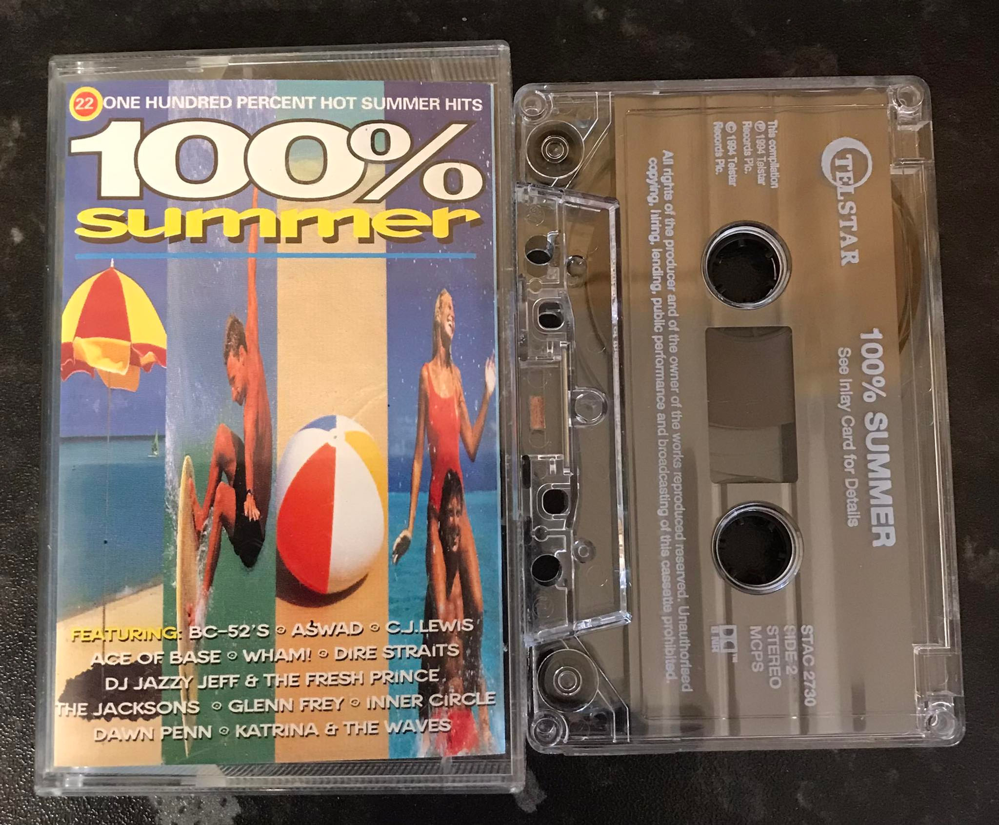 100% Summer 1994 Compilation Album, Telstar, STAC 2730, Vintage Cassette