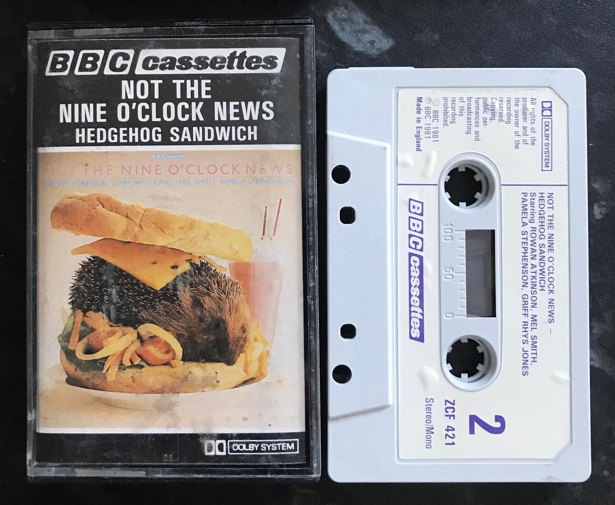 Not The Nine O'Clock News, Hedgehog Sandwich, Audiobook, BBC Cassettes, ZCF 421, Vintage Cassette