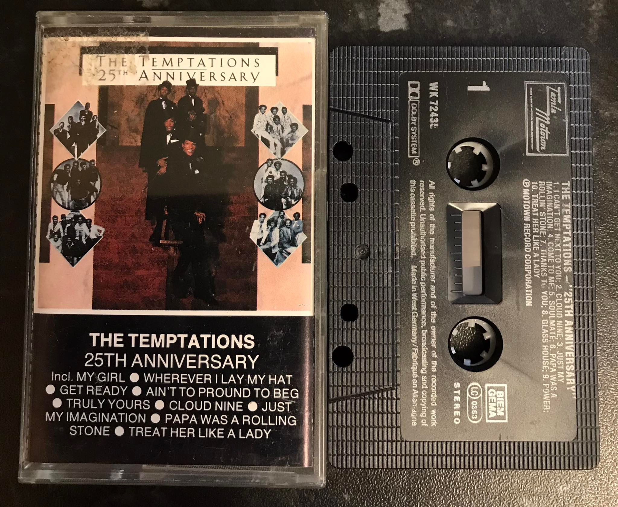 The Temptations, 25th Anniversary Album, Tamla Motown, WK 72435, Vintage Cassette