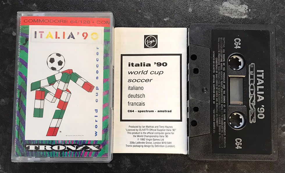 World Cup Soccer Italia '90, C64, Released by Tronix