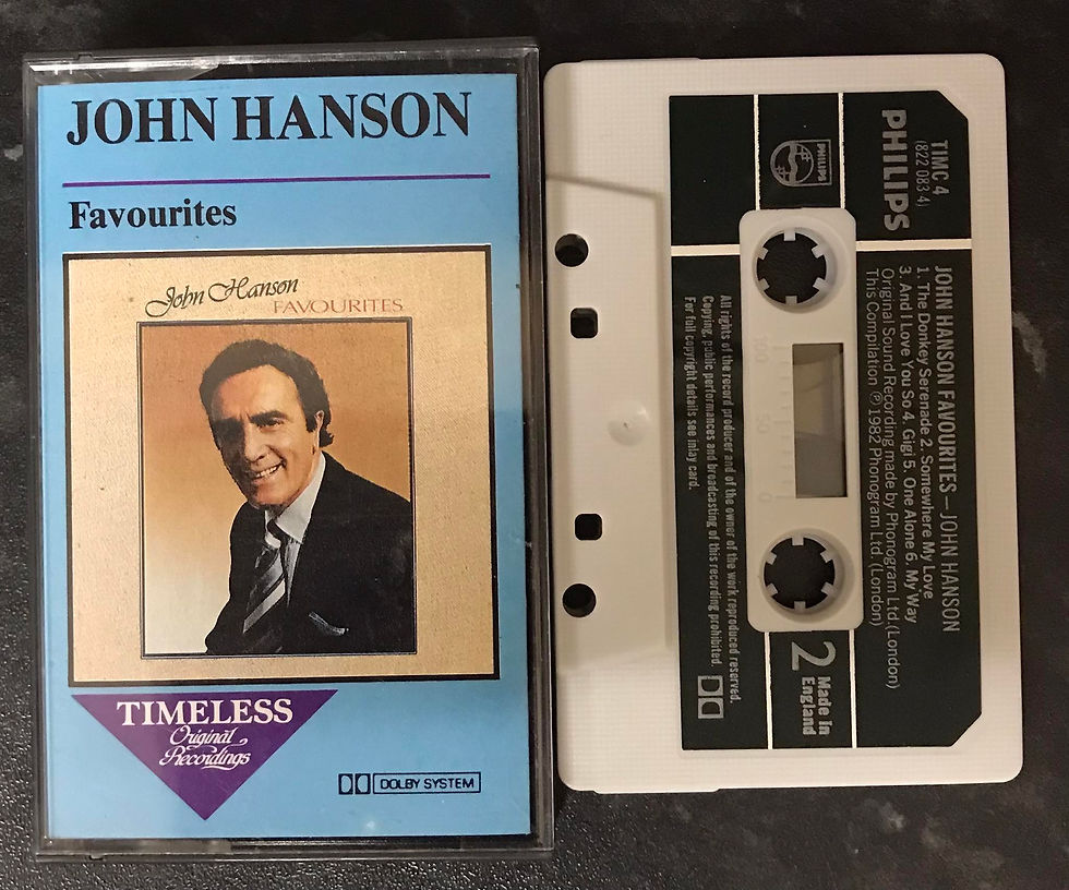 John Hanson, Favourites Album, Philips Label, TIMC 4, 822 083 4, Vintage Cassette