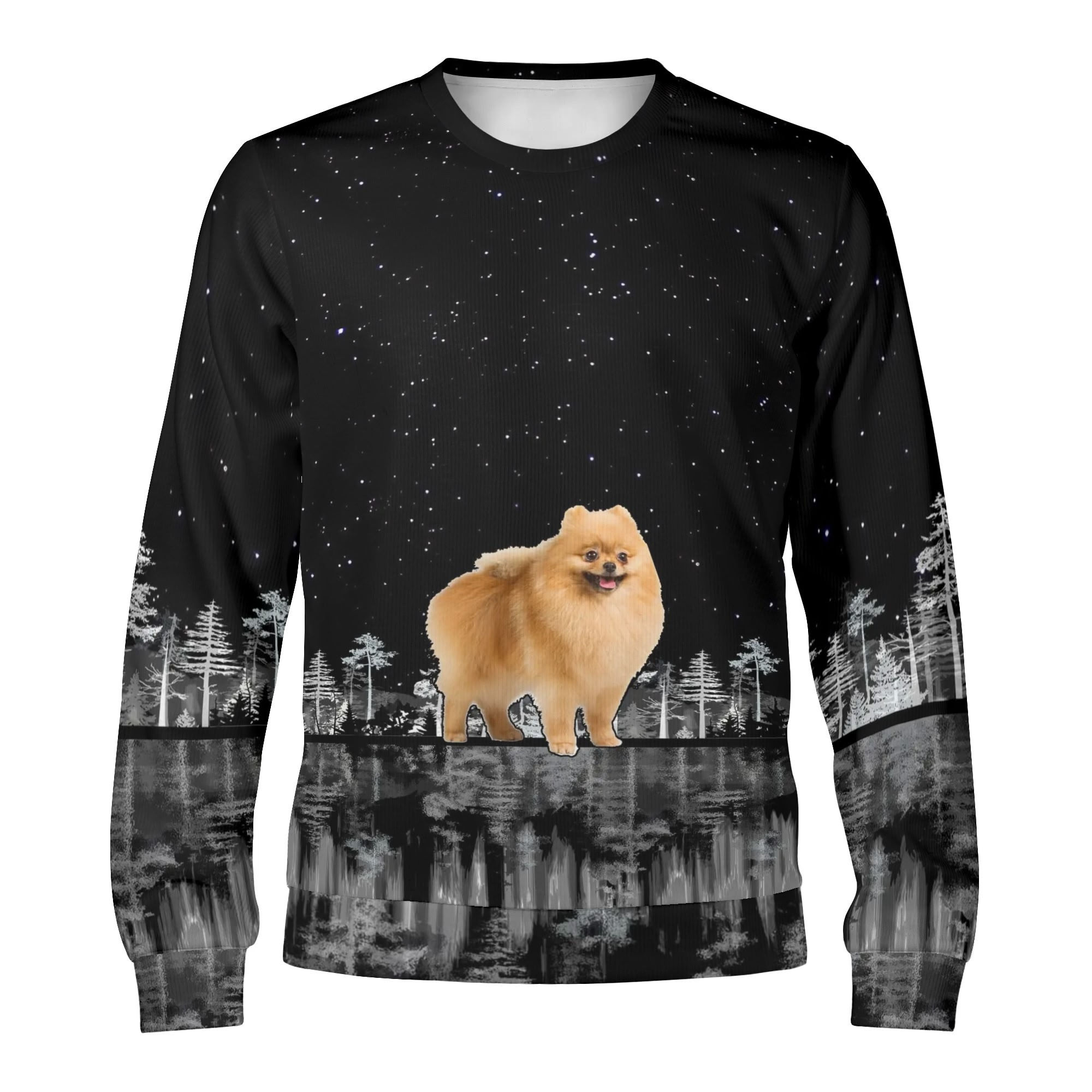 Pomeranian Winter Christmas Pullover, Pomeranian Sweatshirt Unisex