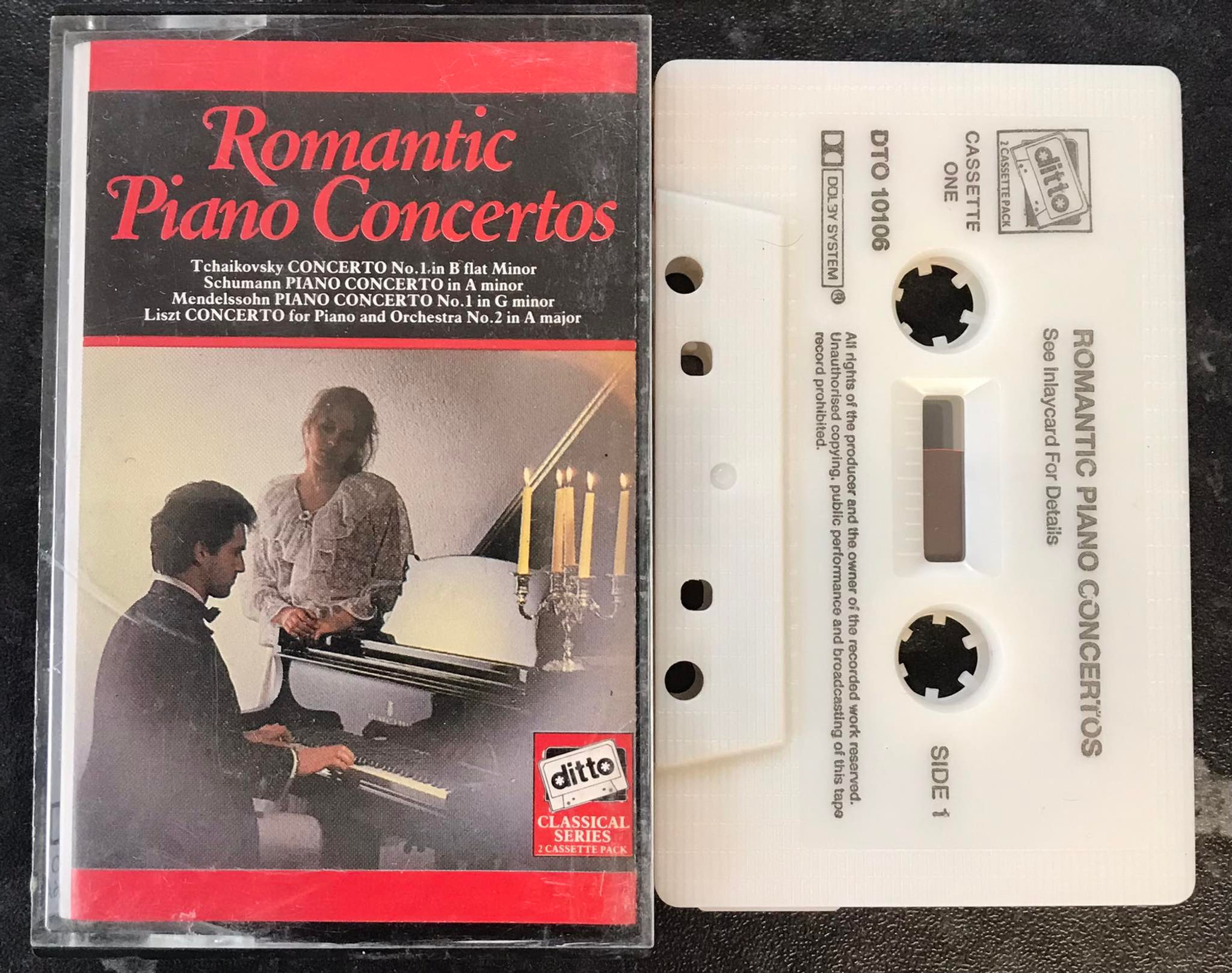 Romantic Piano Concertos Cassette One, Ditto, DTO 10106, Vintage Cassette