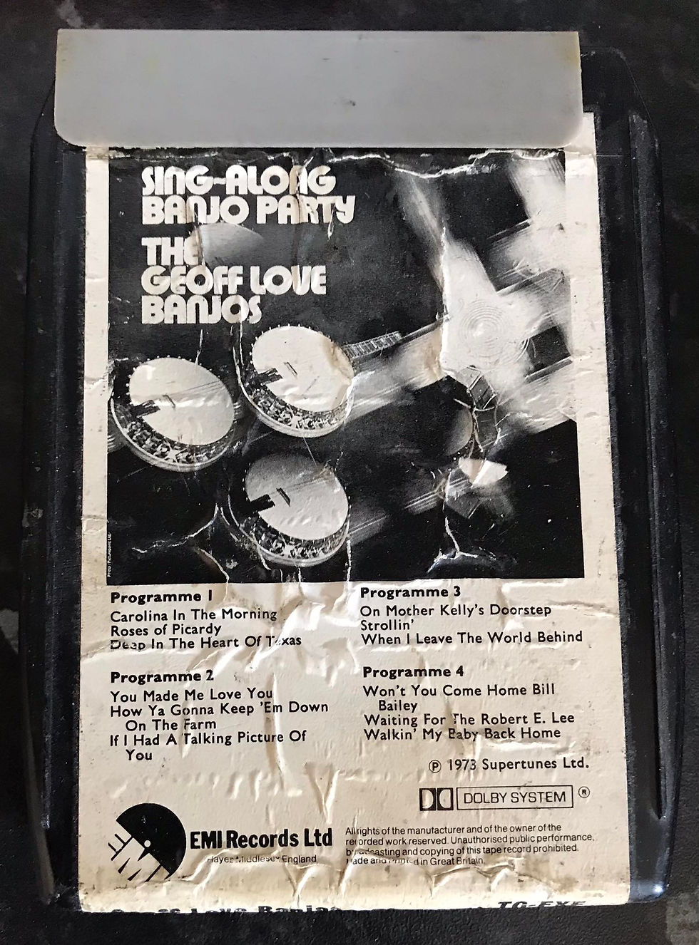 8 Track Stereo, Sing Along Banjo Party Cartridge, The Geoff Love Banjos, Vintage 8 Track