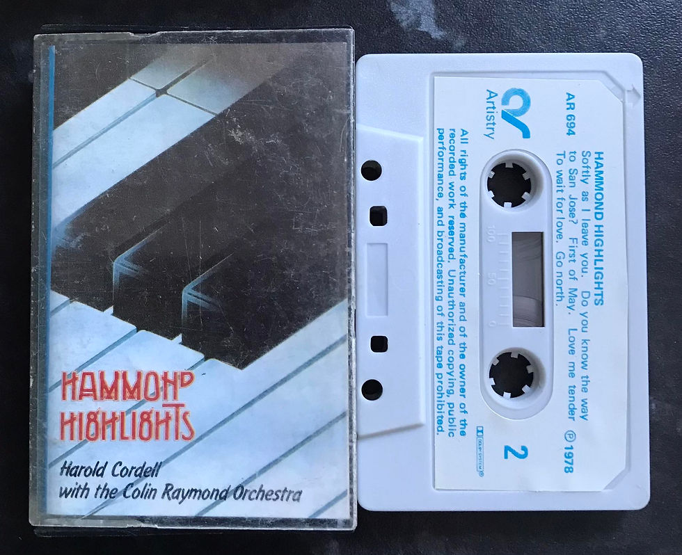 Hammond Highlights Album, Harold Cordell, Colin Raymond, AR694, Artistry Label, Vintage Cassette
