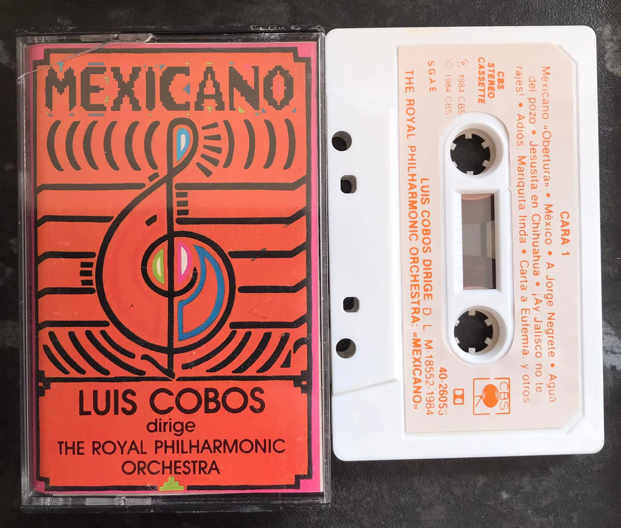 Mexicano Album, Luis Cobos Dirige Royal Philharmonic, 40-26053, CBS, Vintage Cassette