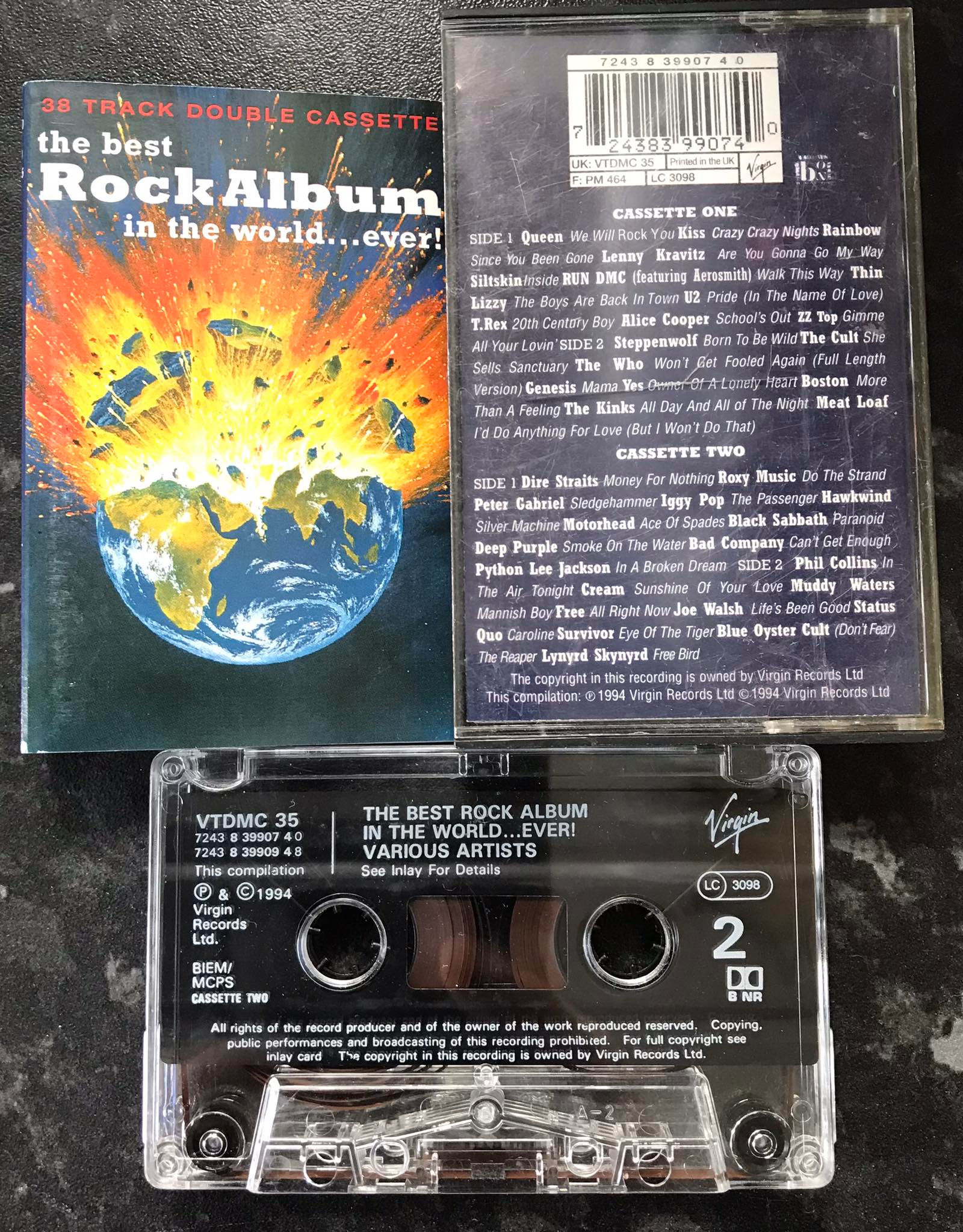 The Best Rock Album in the World Ever, Cassette 2, VTDMC 35, Virgin, Vintage Cassette