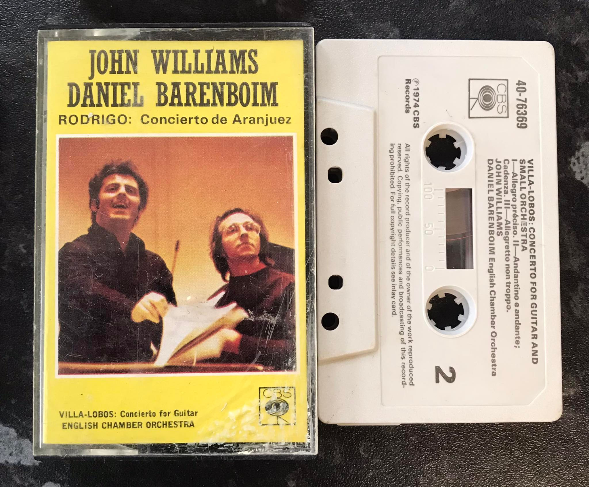 Rodrigo, Concierto De Aranjuez, Villa-Lobos, Concerto For Guitar, John Williams, Daniel Barenboim, CBS, 40-76369, Vintage Cas