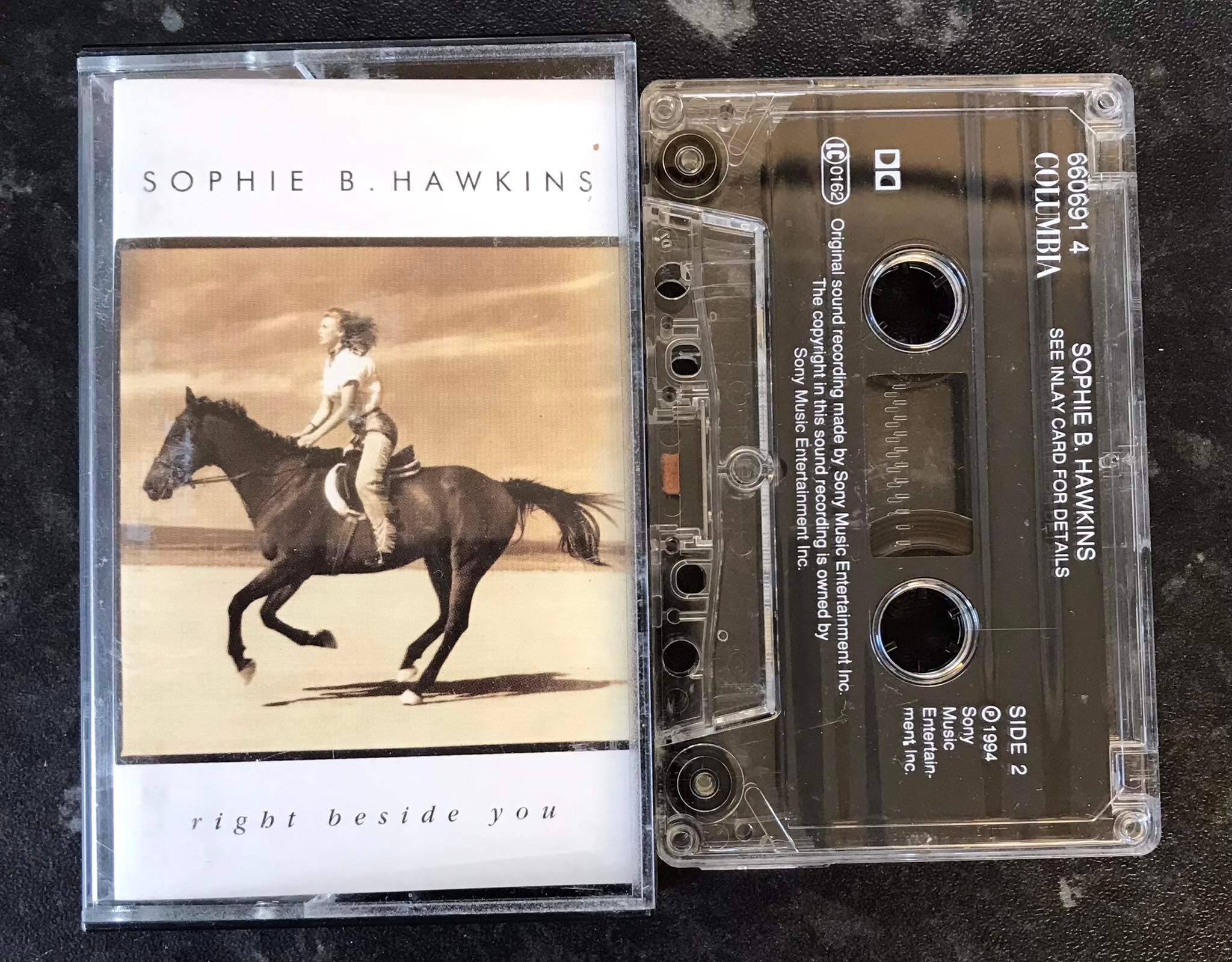 Sophie B Hawkins, Right Beside You Single, Columbia, 660691 4, Vintage Cassette