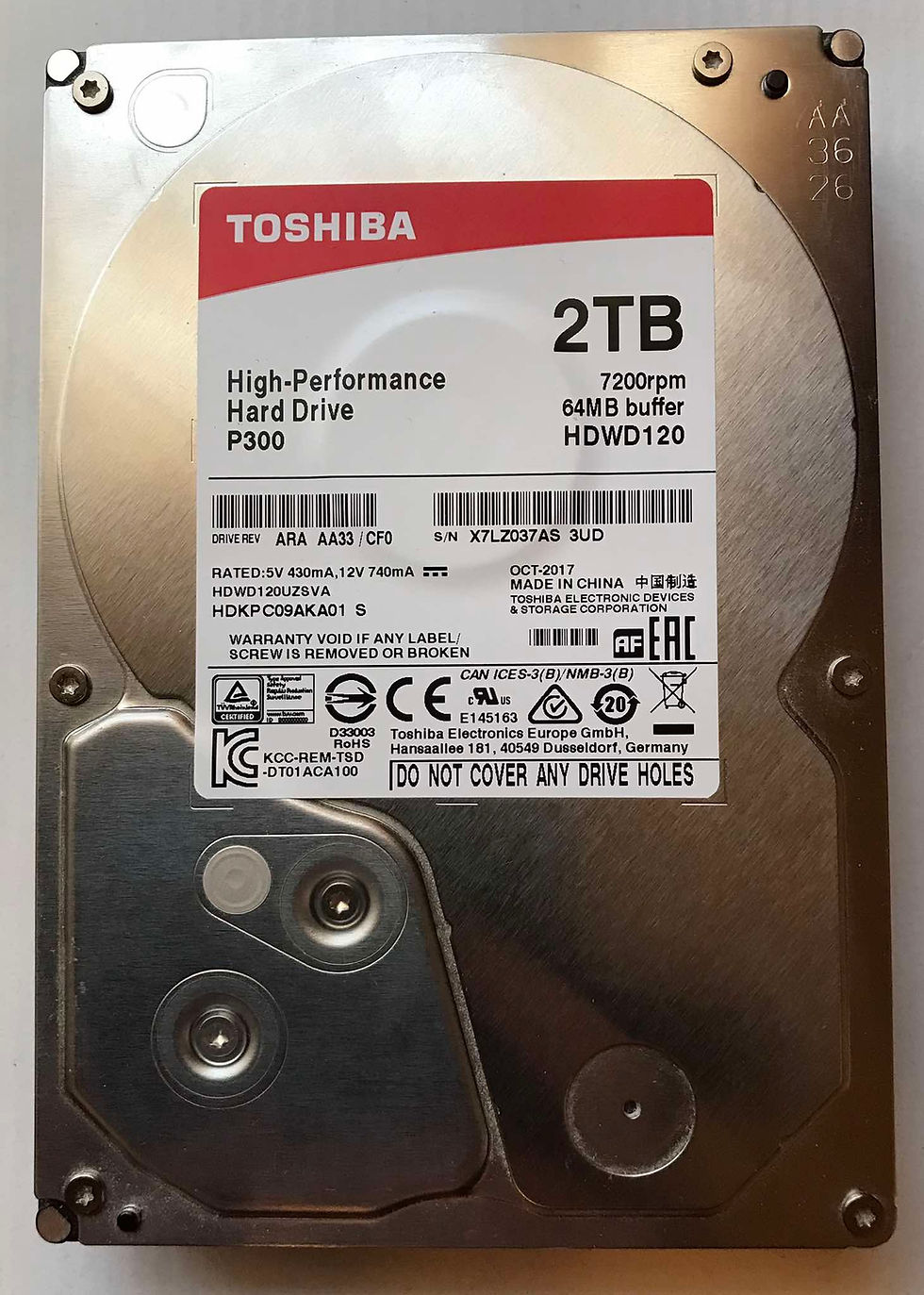 <meta name="keywords" content="2TB Toshiba HDD P300, 64MB, HDWD120, SATA 3.5 inch Internal Hard Drive, www.thebiggiftshop.com