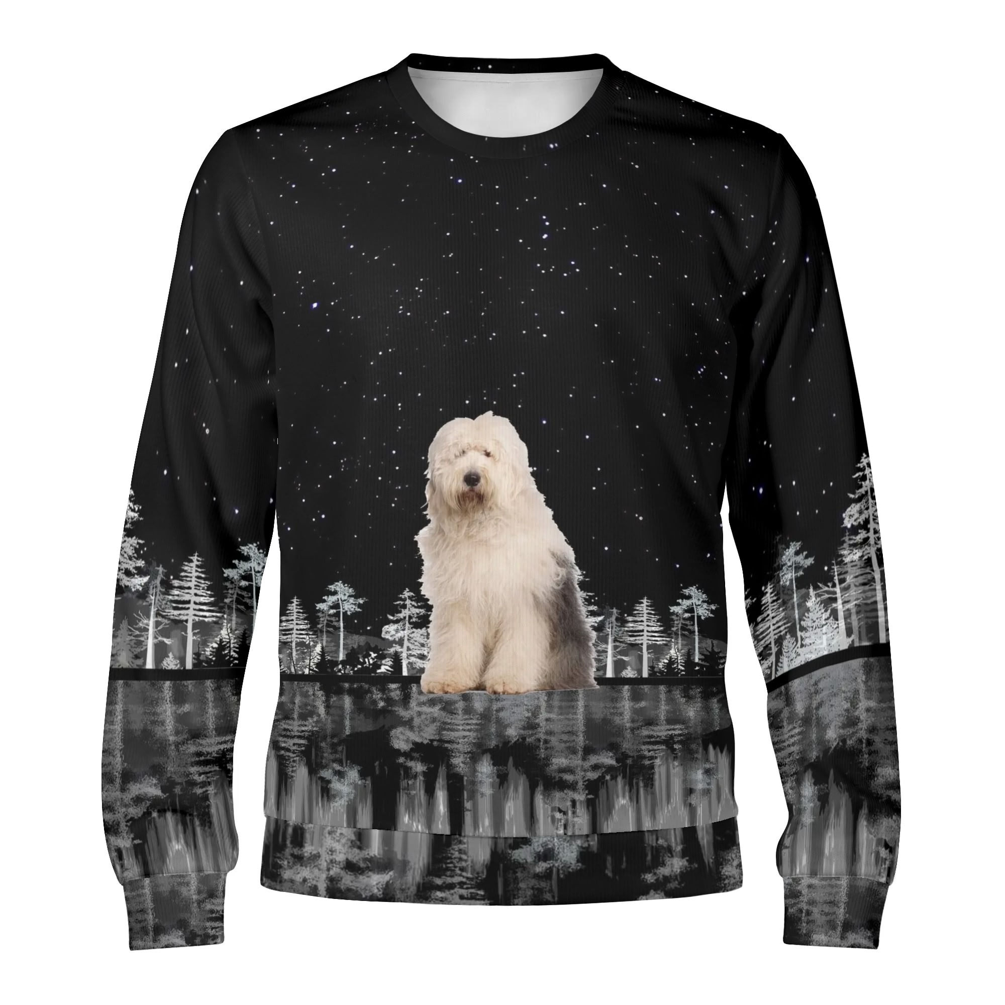 Old English Sheepdog Winter Christmas Pullover, Dulux Dog Sweatshirt Unisex