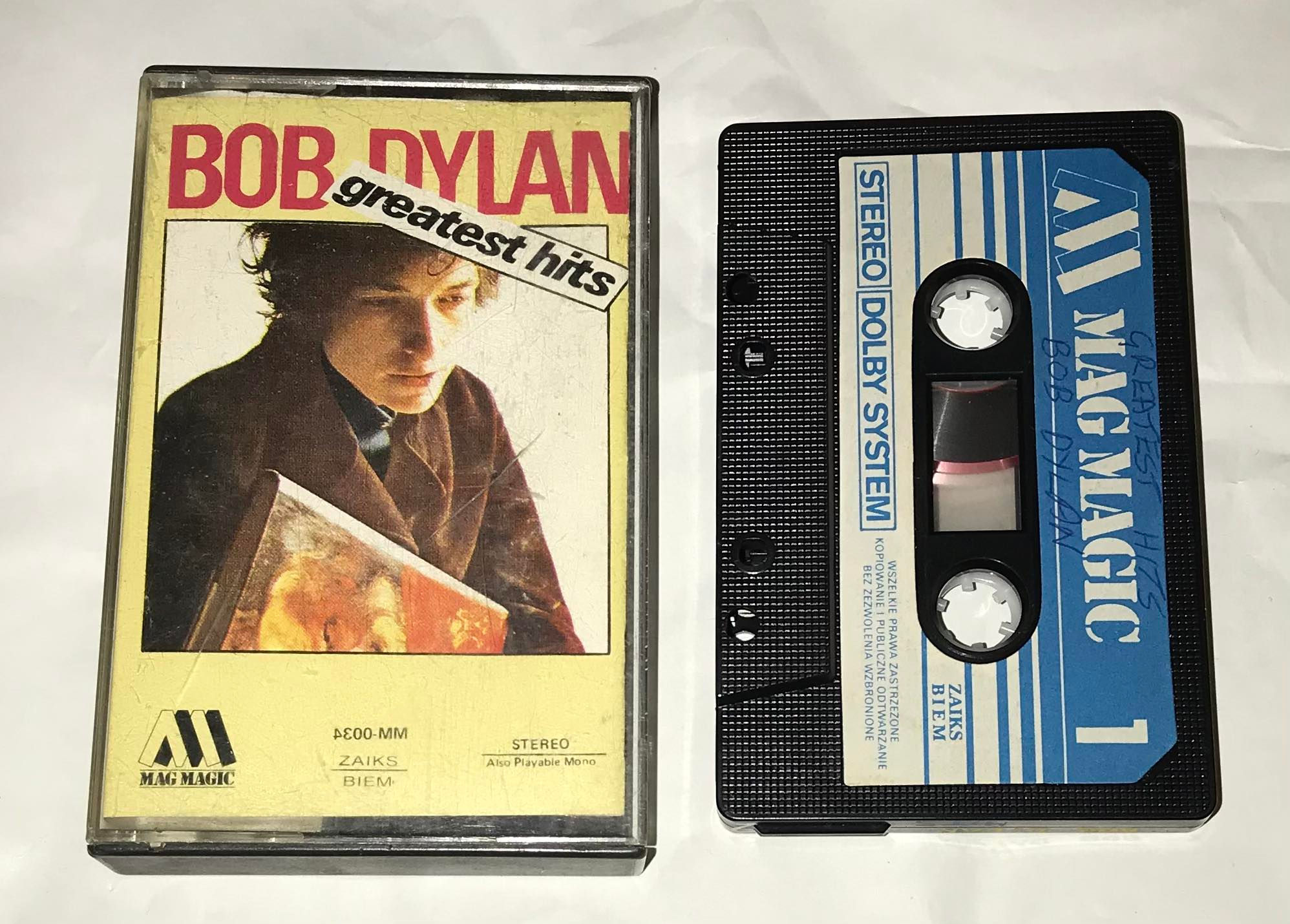 Bob Dylan's Greatest Hits, Bootleg MagMusic Label, MM-0034, Zaiks Biem, Vintage Cassette