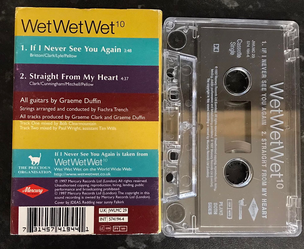 Wet Wet Wet, If I Never See You Again Single, The Precious Organisation, JWLMC 29, 574194-4, Vintage Cassette