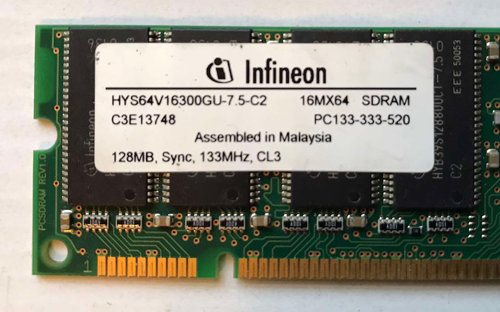 2 X Infineon HYS64D32300GU-6-C, 16Mx64, Vintage SDRAM, 128MB,DDR,133,CL3 RAM Memory (256mb total)
