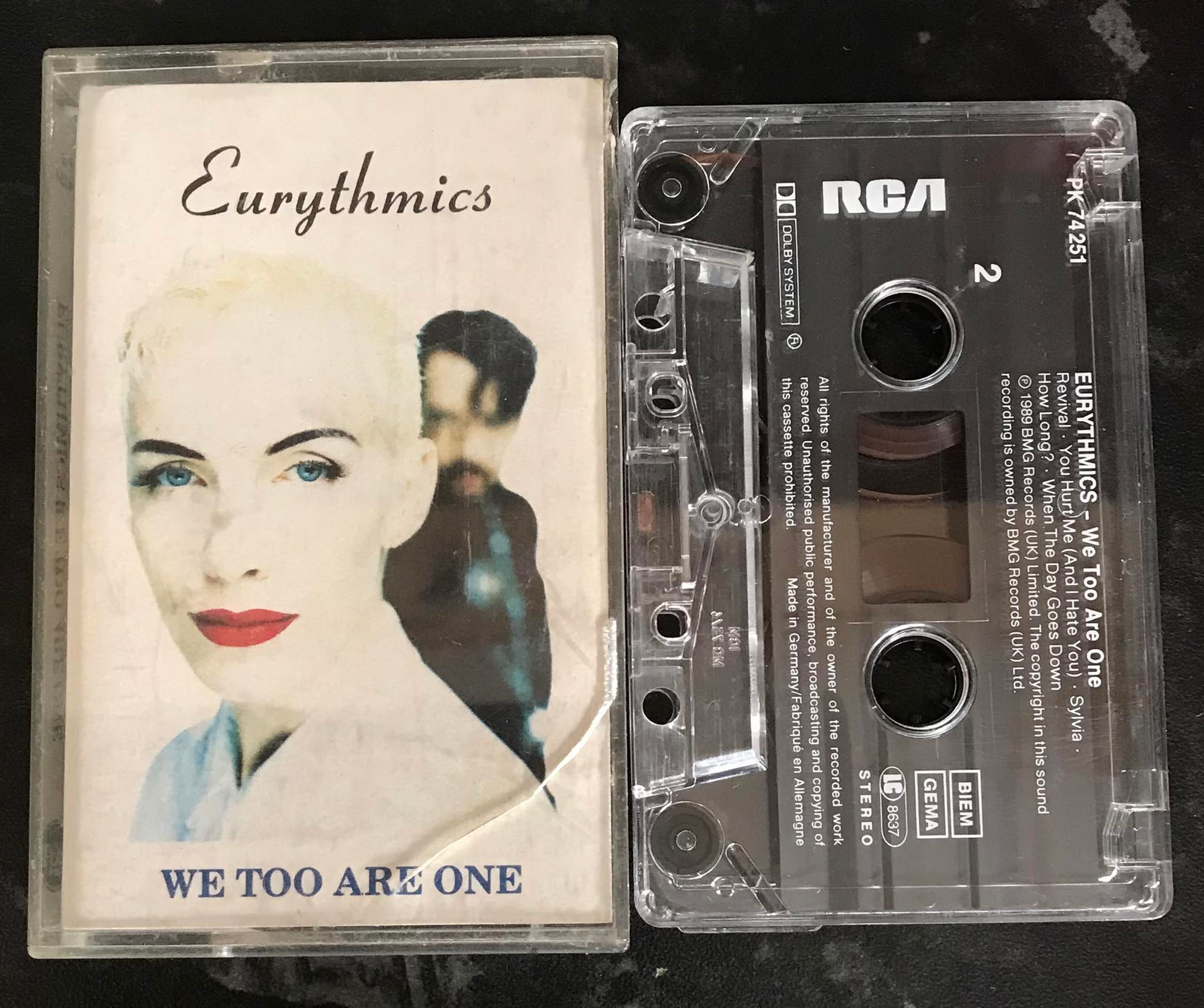 Eurythmics, We Too Are One Album, RCA, PK 74251, Vintage Cassette