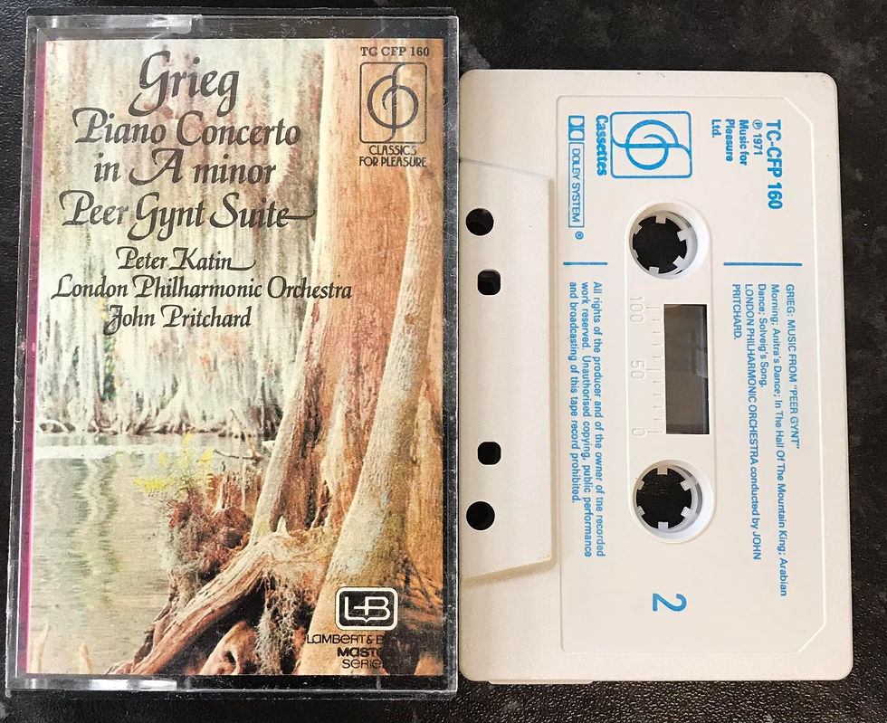 Grieg, Piano Concerto A Minor, Peer Gynt Suite, Peter Katin, Classics For Pleasure, TC CFP 160, Vintage Cassette