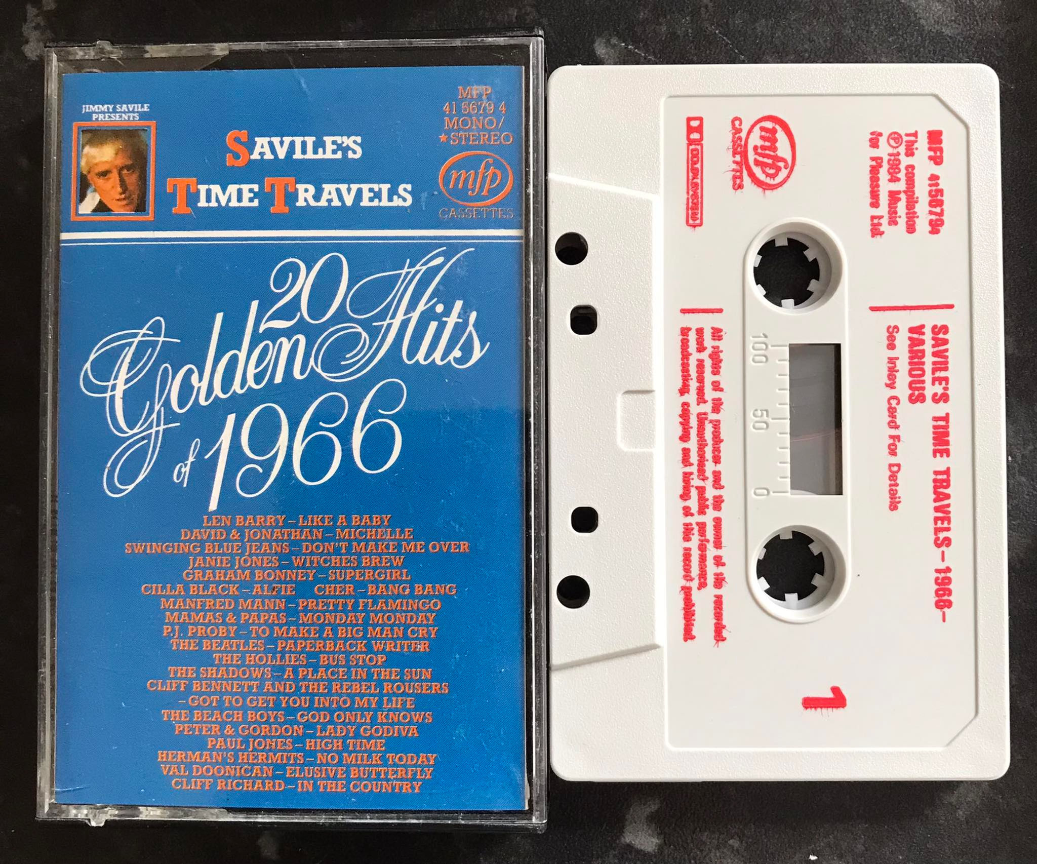 Savile's Time Travels, 20 Golden Hits of 1966, Music For Pleasure Cassettes, MFP 41 5679 4, Vintage Cassette