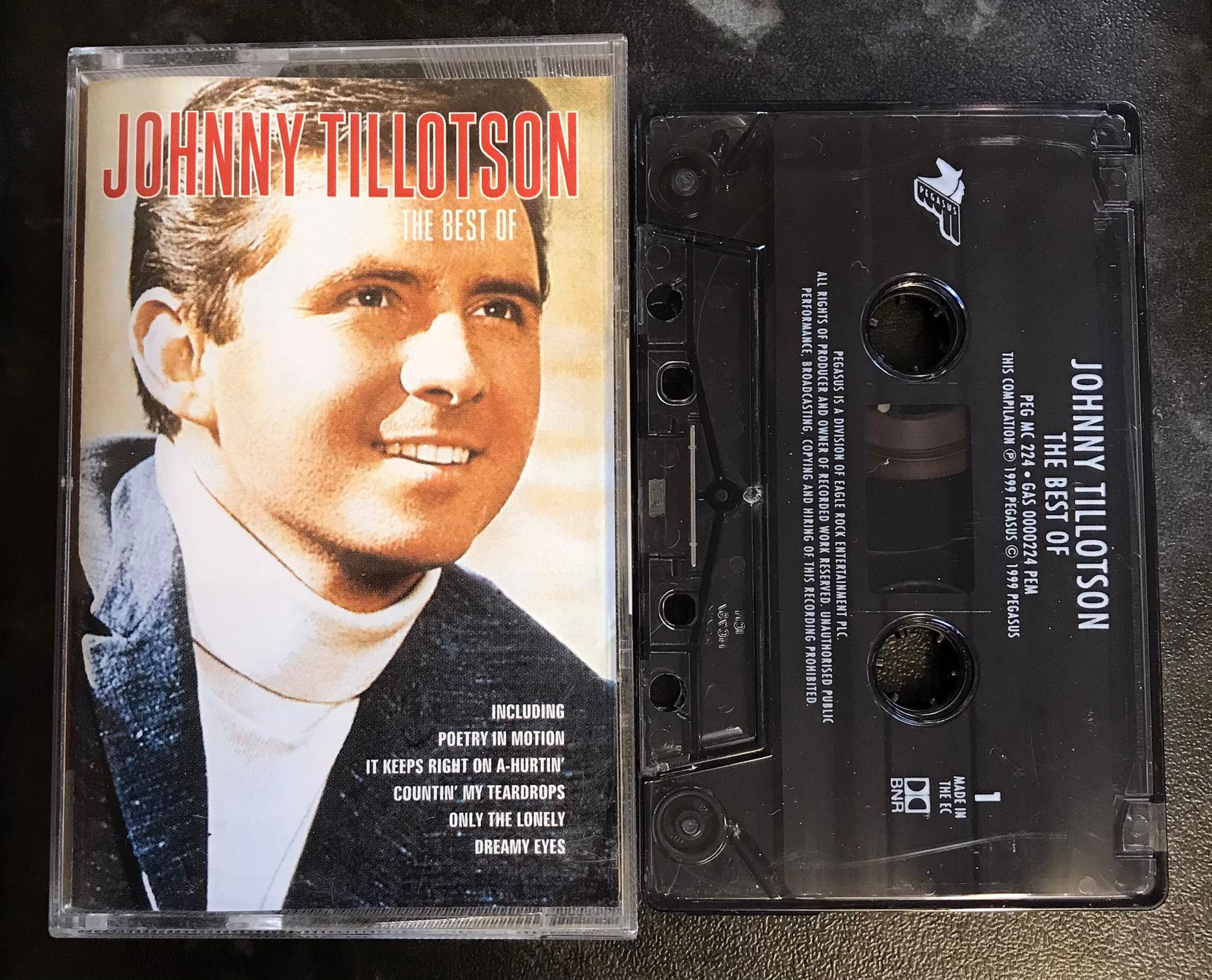 The Best Of Johnny Tillotson Album, RARE, Pegasus, PEG MC 224, Vintage Cassette