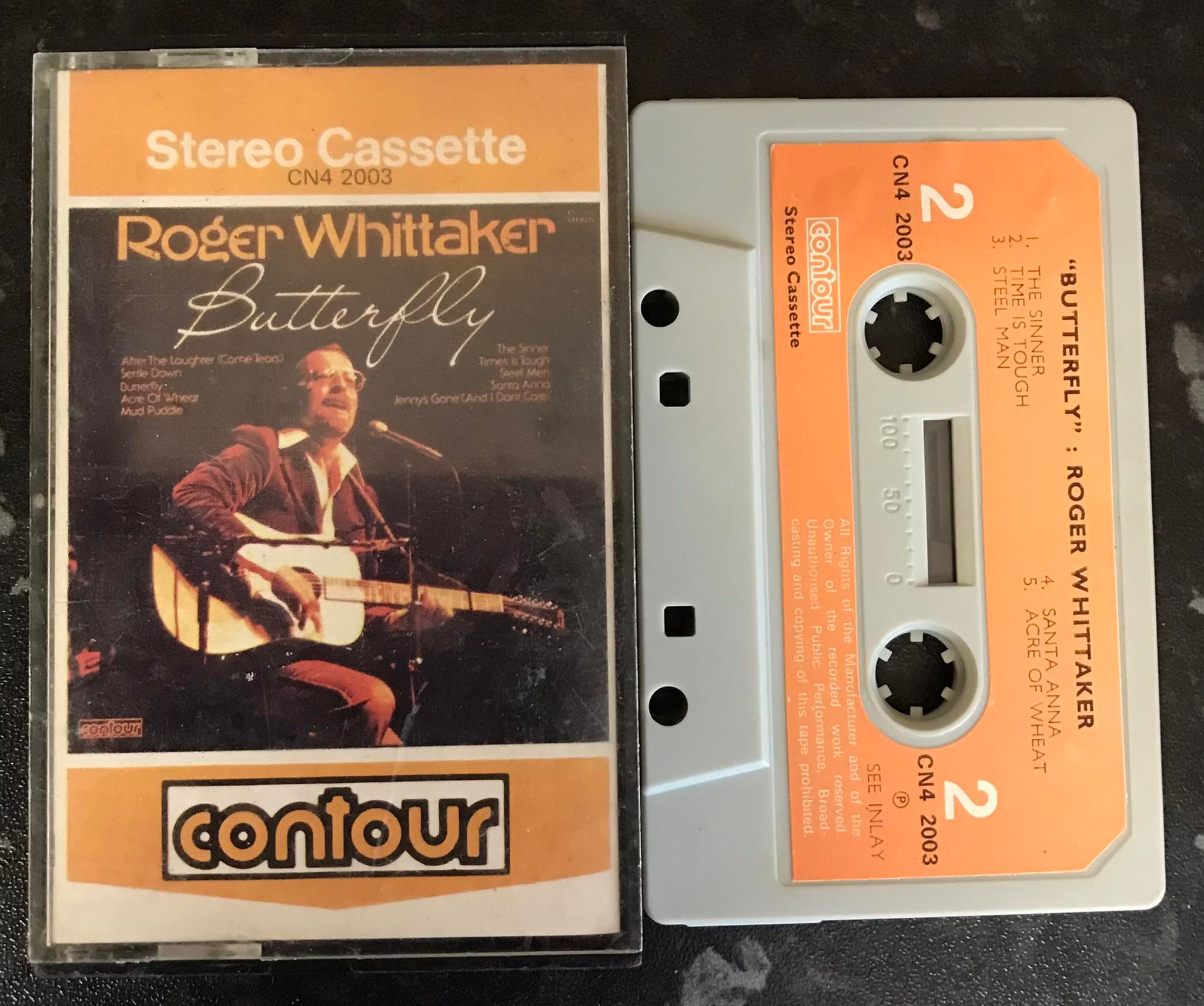 Roger Whittaker, Butterfly Album, Contour Label, CN4 2003, Vintage Cassette