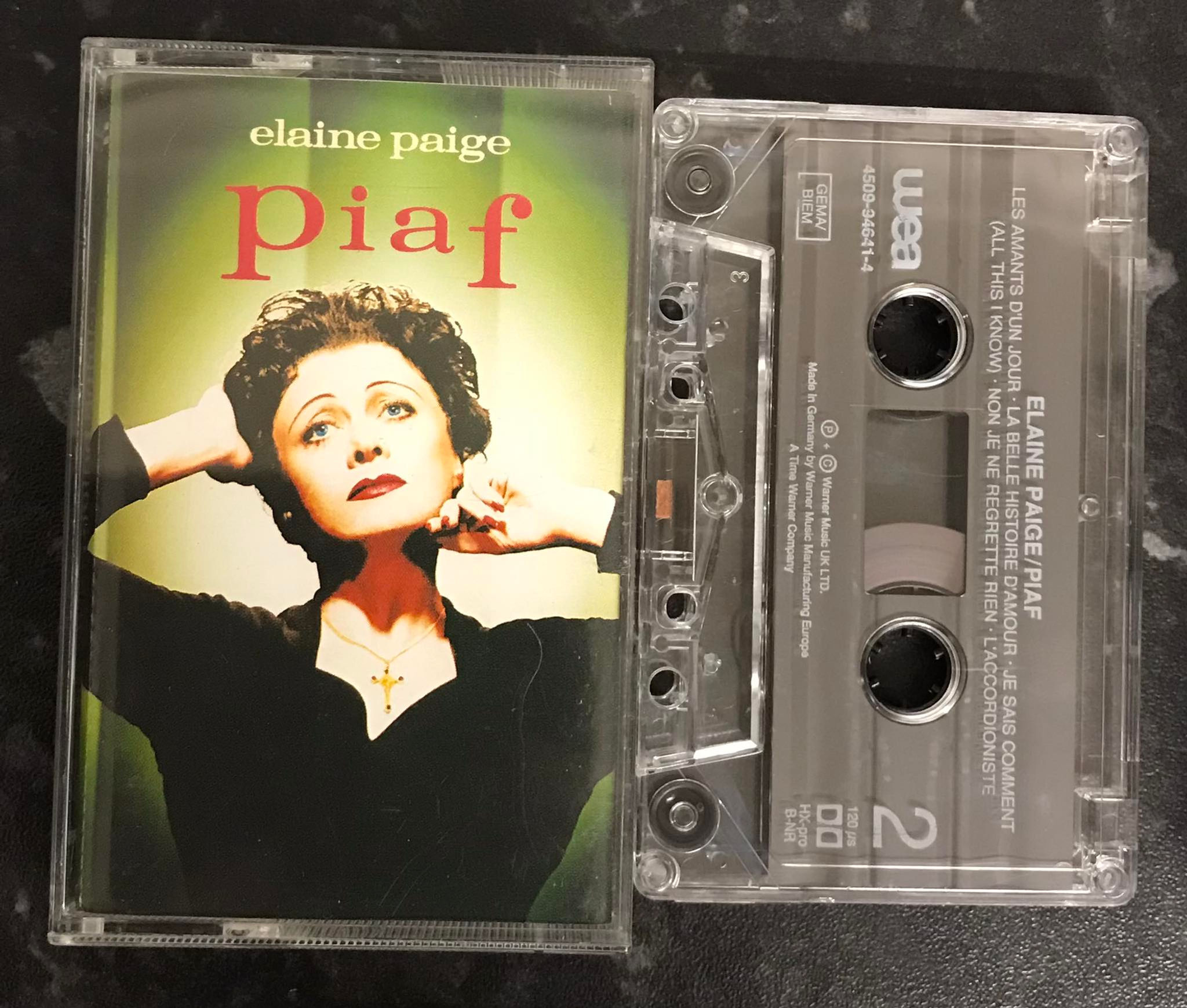 Elaine Paige, Piaf Album, WEA, 4509-94641-4, Vintage Cassette