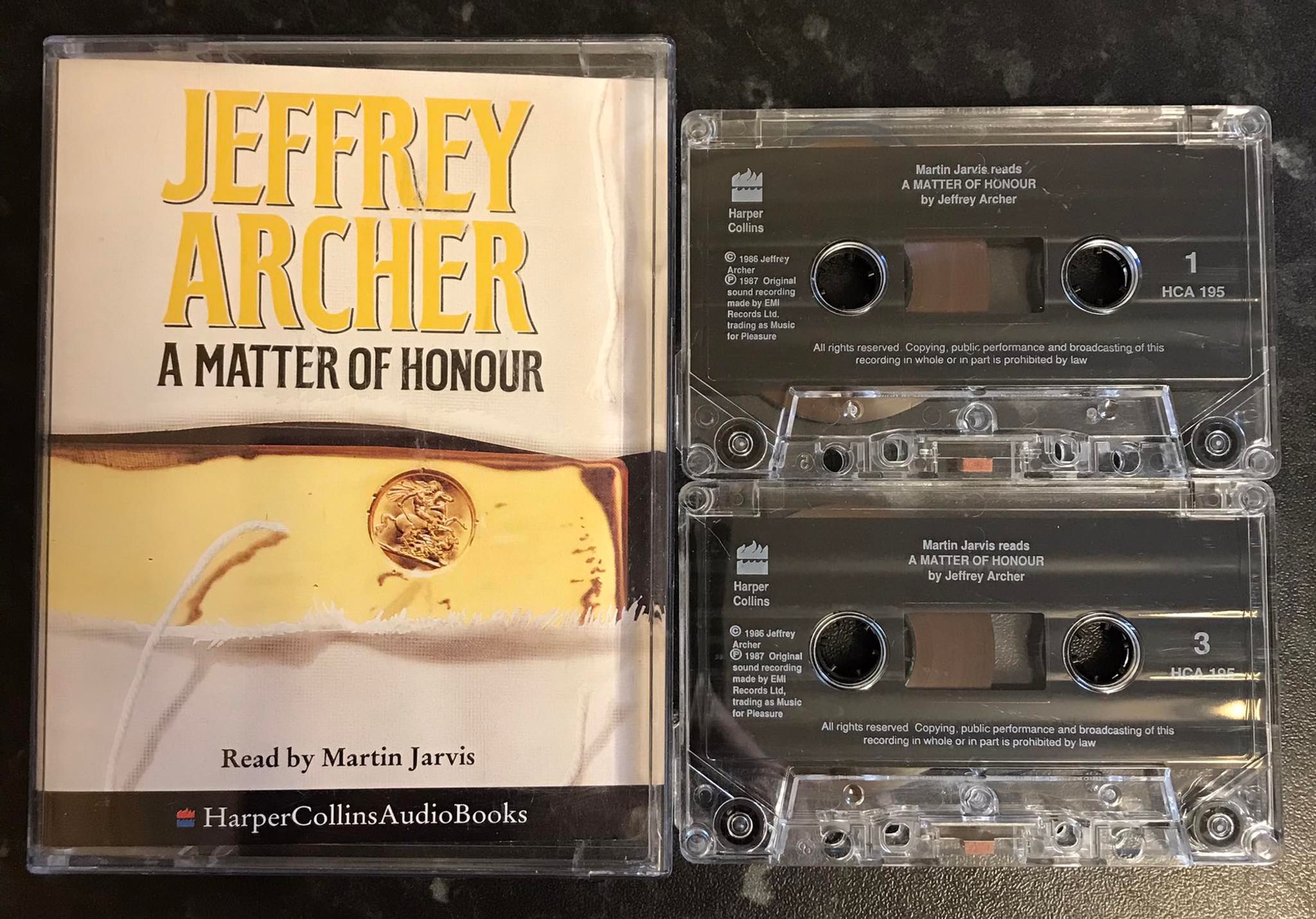 A Matter Of Honour Audiobook, Jeffrey Archer, HarperCollins Audio Books, HCA 195, Vintage Cassette