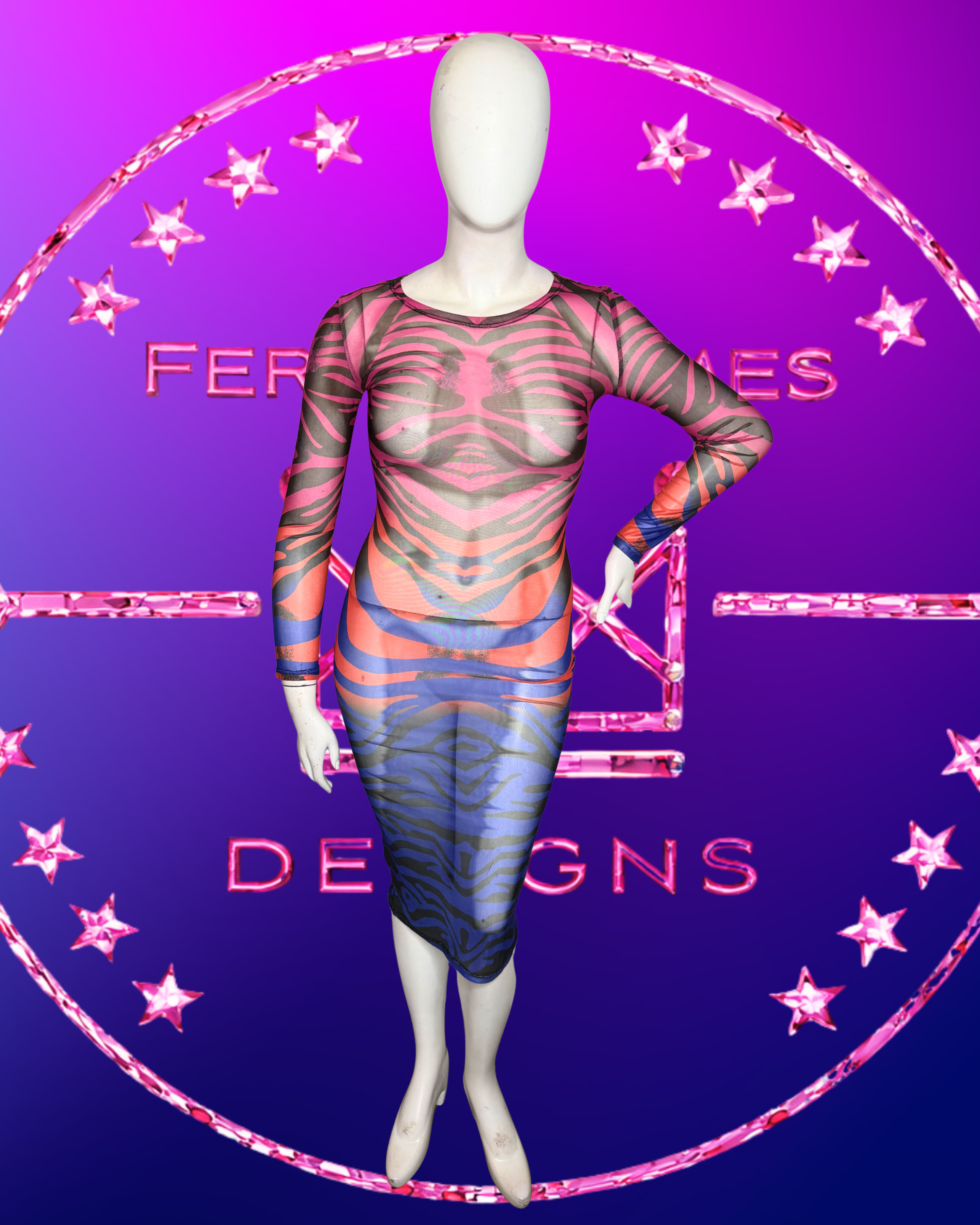 Neon Mesh Dress