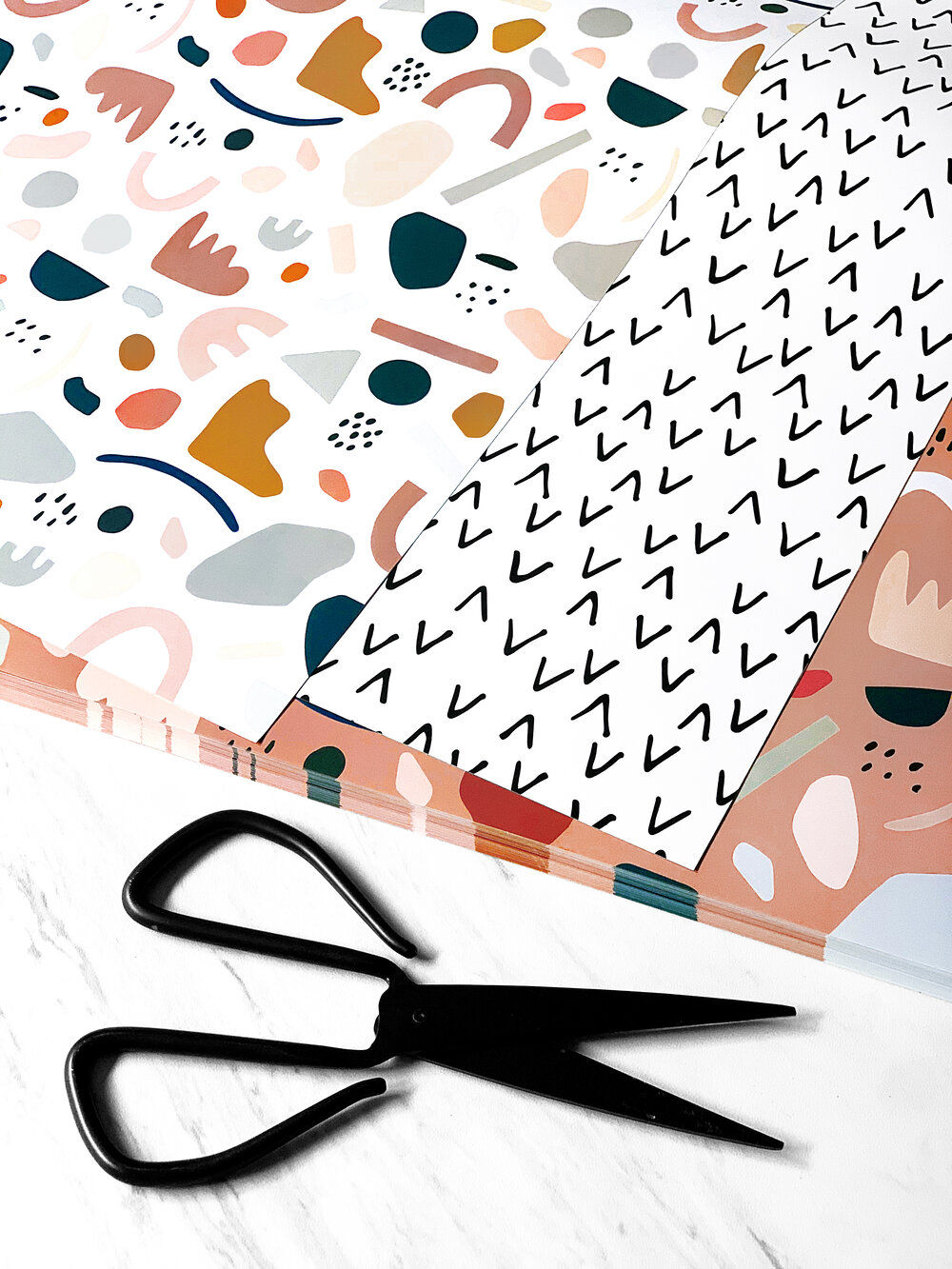 Abstract Terrazzo (White) Wrapping Paper Sheet