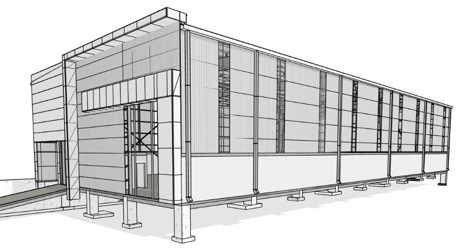Industrial warehouse structural model, Quer&eacute;taro