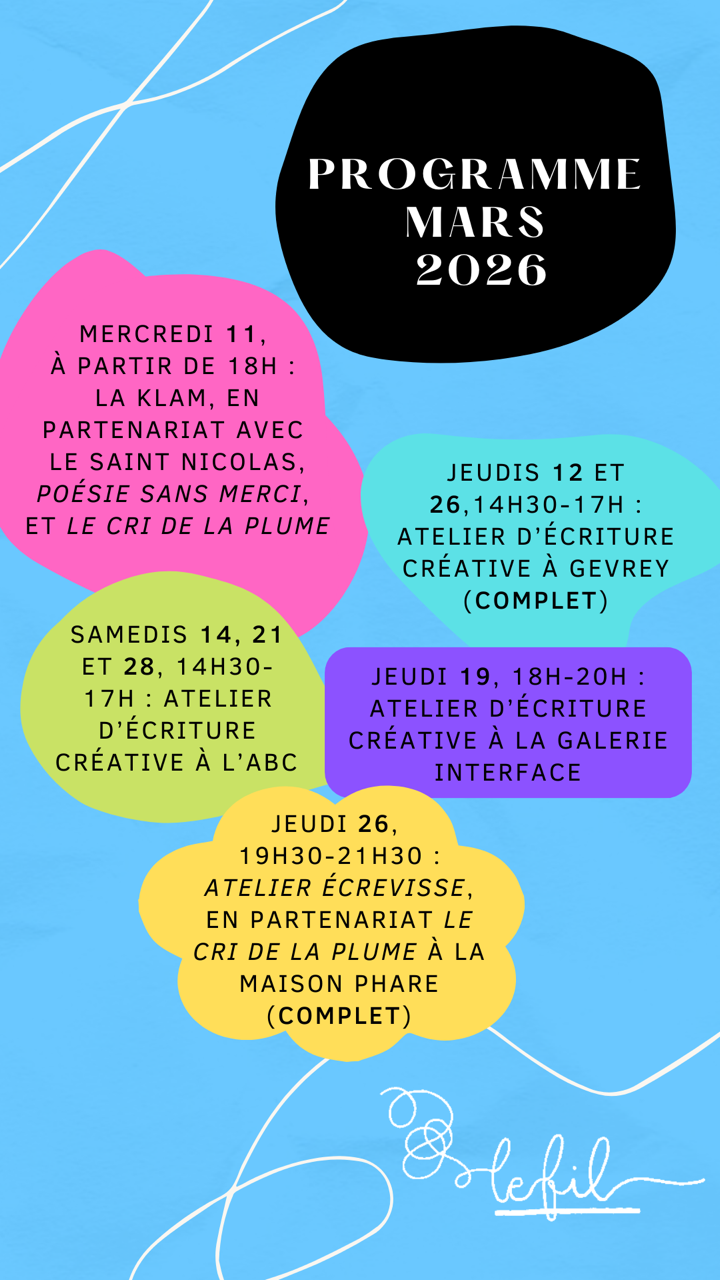 programme asso le fil mars 26 ateliers créatifs et événements