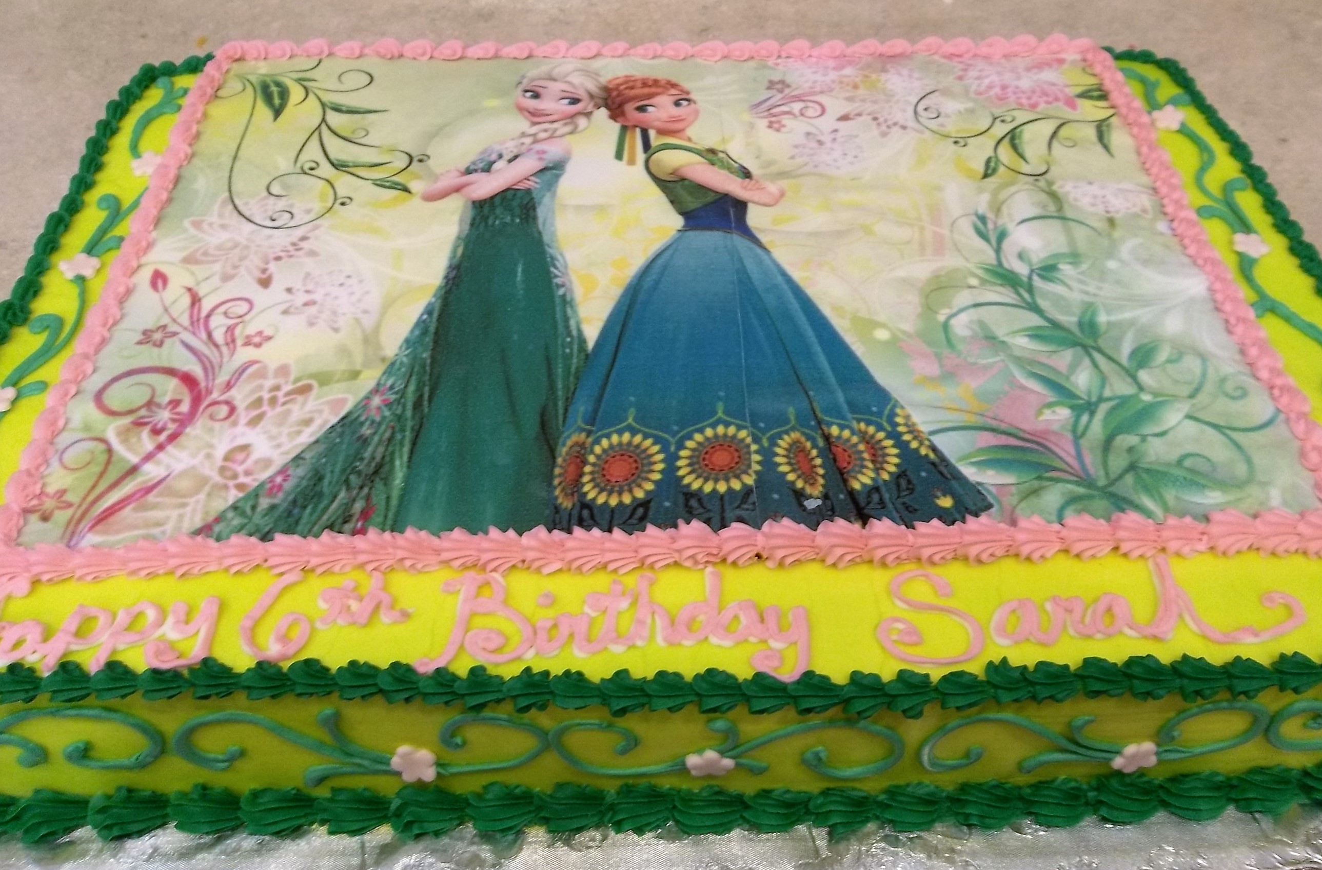 Elsa & Anna edible image