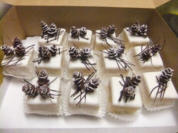 cake Squares Pinecones and Straw