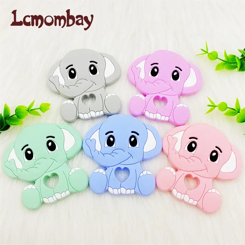 1pcs Silicone Teethers Baby Teething Necklace Toy Elephant Food Grade Silicone