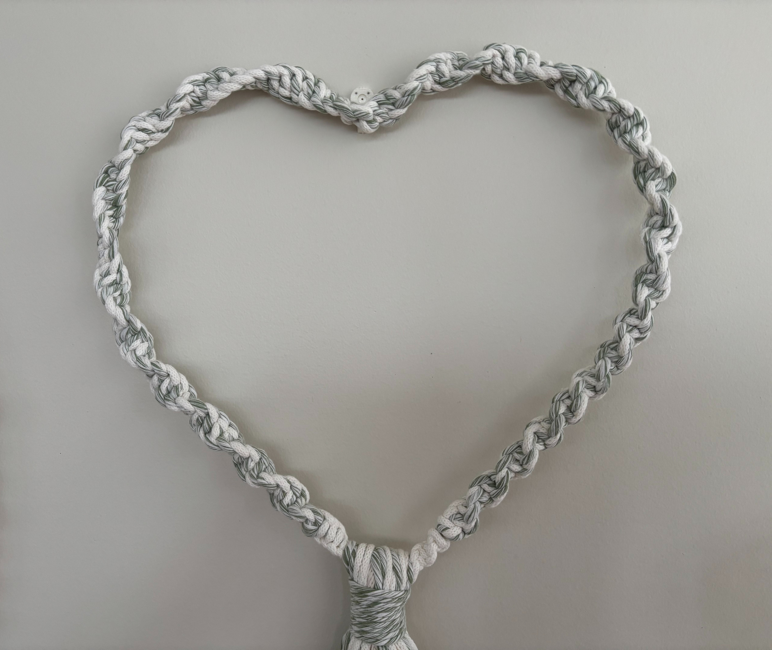Heart Wall Hanging Green Cream