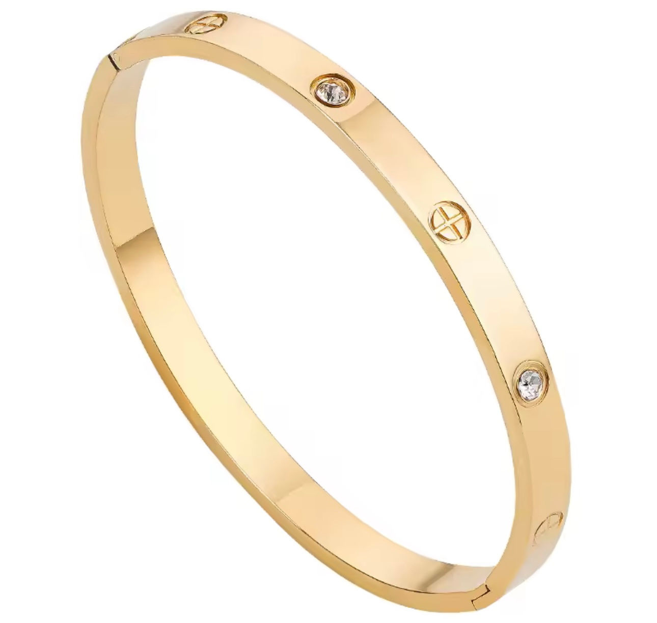Gold jewelled Love Bangle 