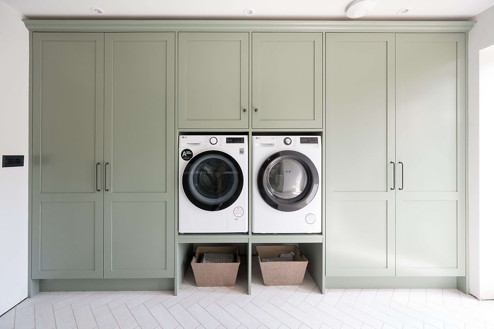 bespoke bootroom, utility room, washer and dryer