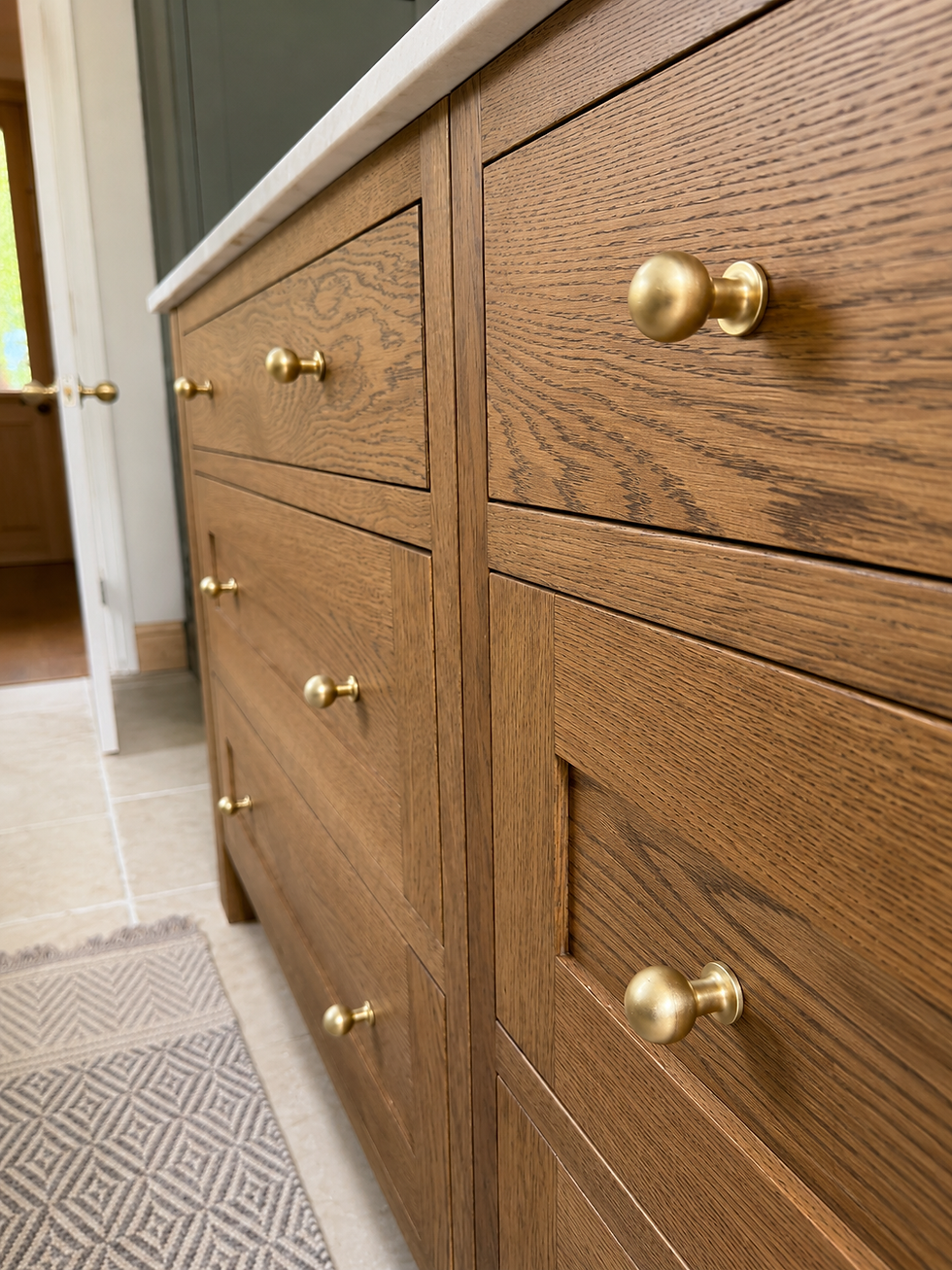 Bespoke kitchen island, oak