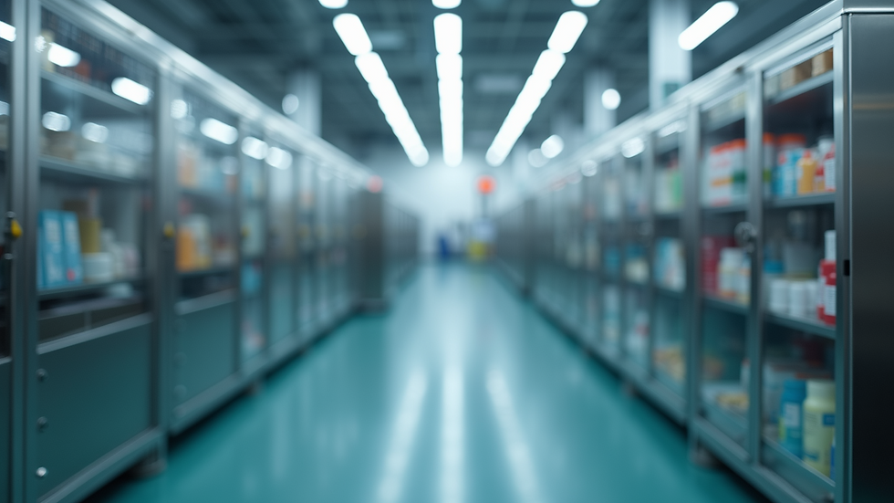 High angle view of a pharmaceutical manufacturing unit