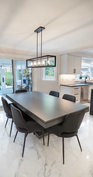 dining-room-with-grey-table-chairs-and-posh-pendant-chandelier 