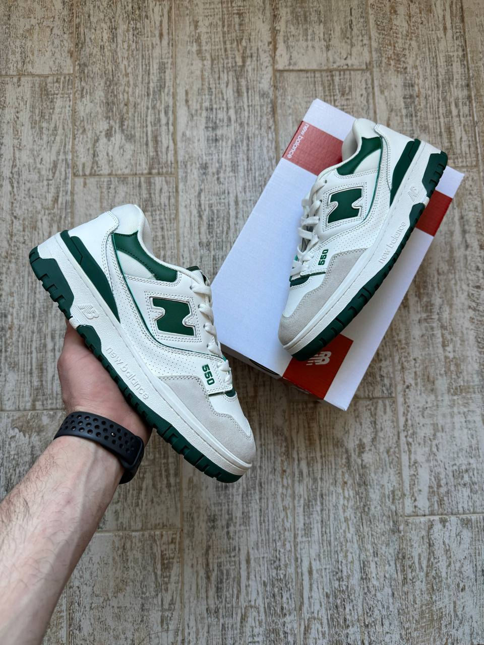 Прев'ю: Кросівки Чоловічі New Balance 550 White & Green