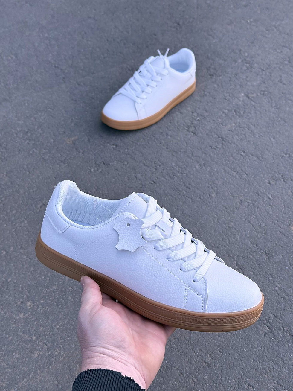 Прев'ю: Кеди чоловічі шкіряні білі  303